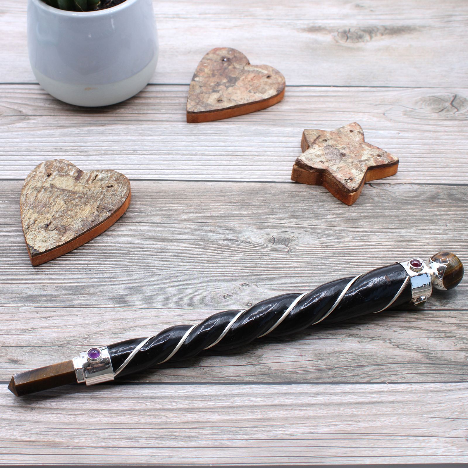 Twisted Healing Wand - Copper Tiger Eye Star - Image 4