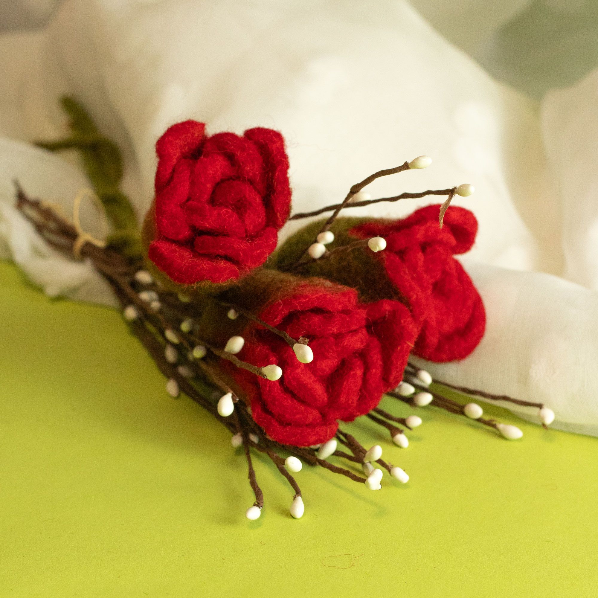 Felt Flowers - Red Roses - Image 3