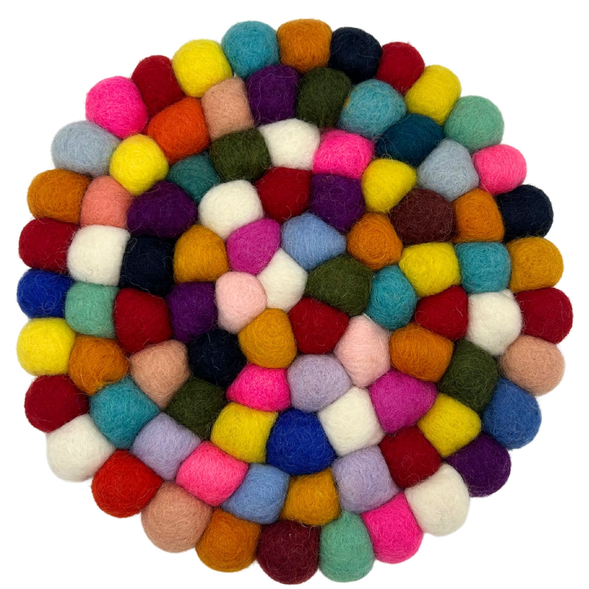 Felt Ball Round Placemat - Multi Colour - Image 2