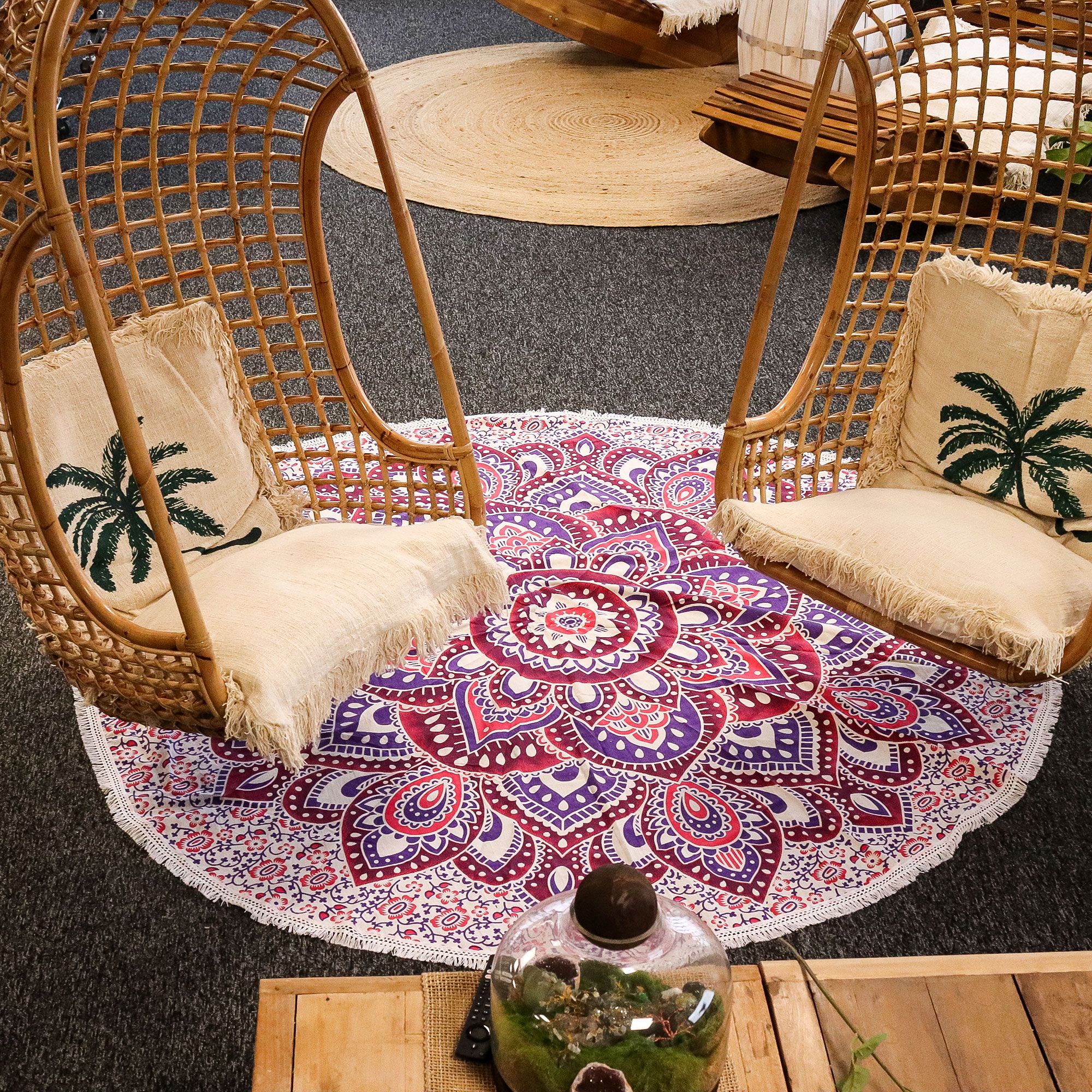 Large Mandala Roundy Art (180cm) - Pink & Purple