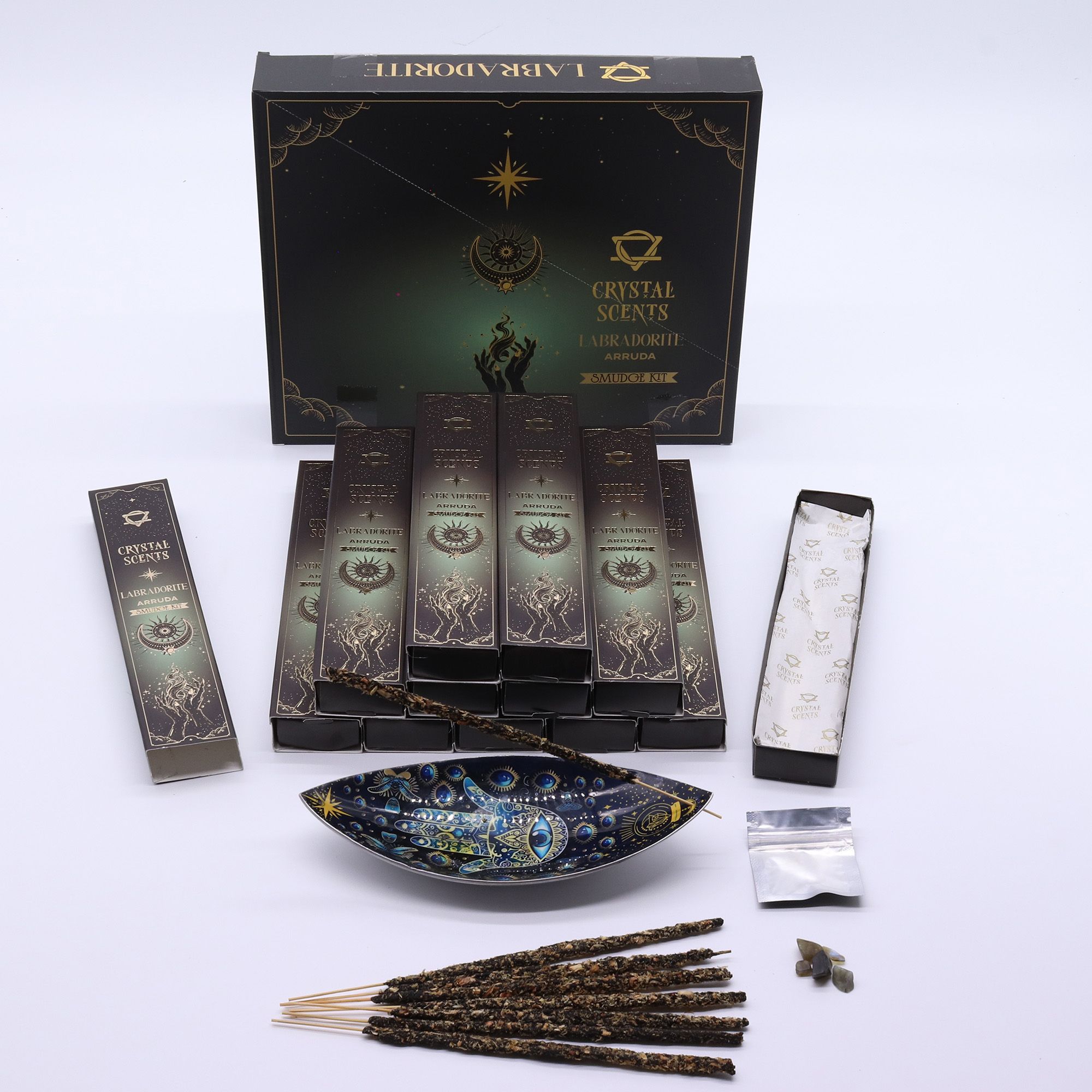 Labradorite Crystal Scents Smudge Incense - Arruda - Image 3