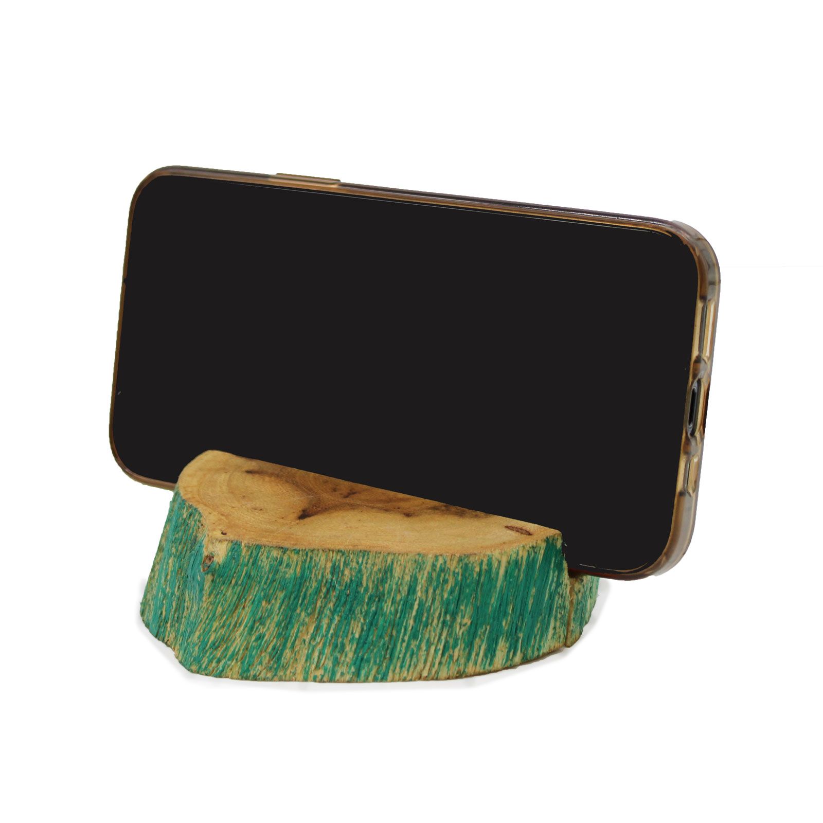 Lrg Gamal Wood Phone Holder - Greenwash - Image 5