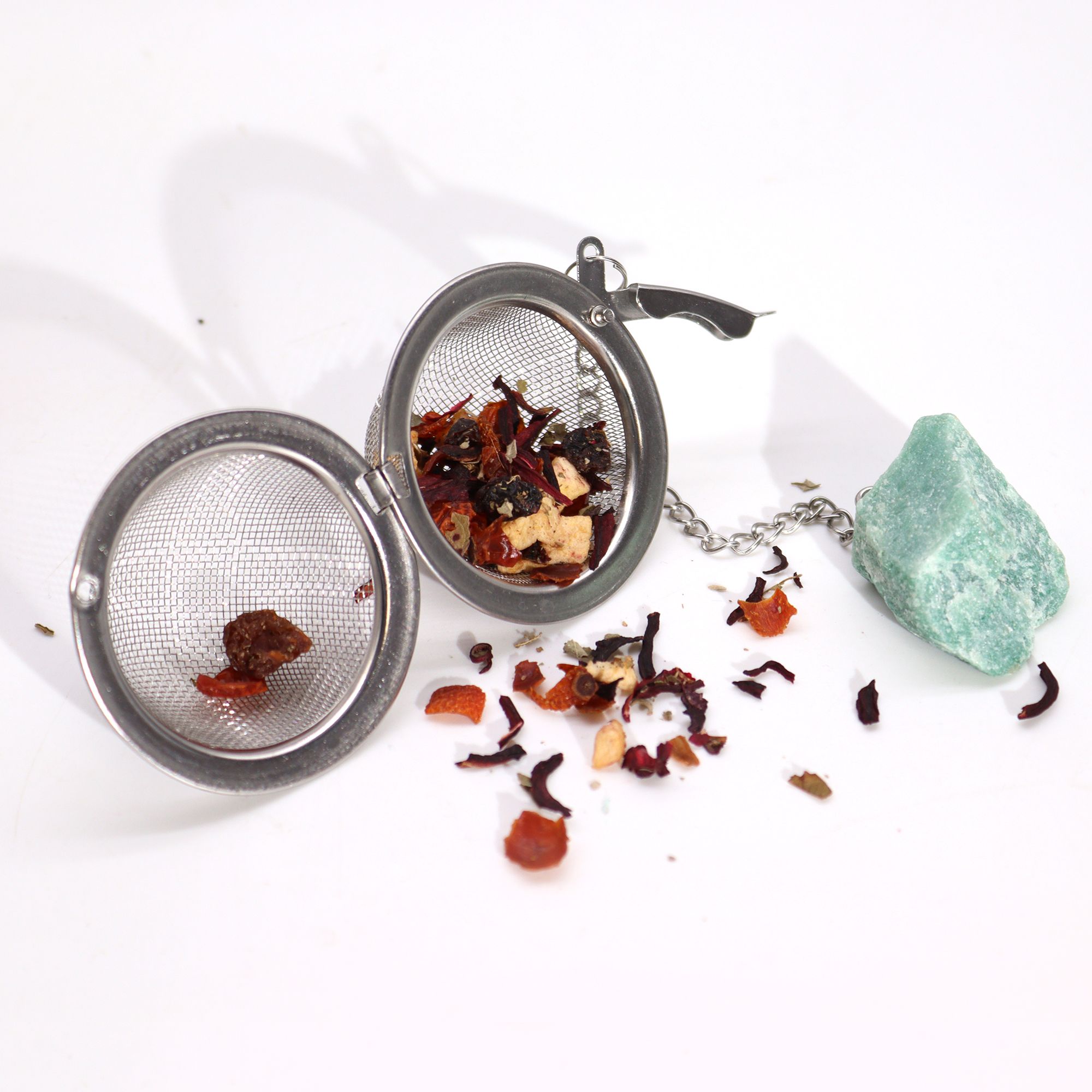 Raw Crystal Gemstone Tea Strainer - Green Aventurine - Image 5
