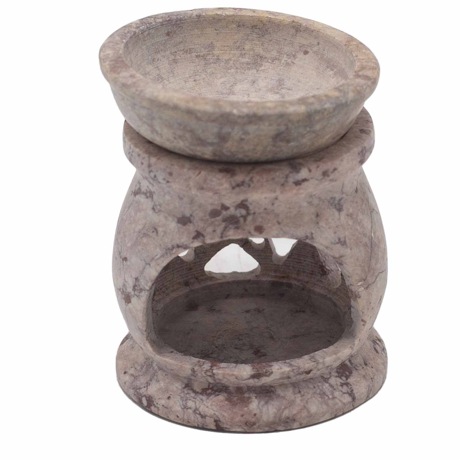 Small Soapstone Oil Burner 8cm - Three Moon Pentagon - Image 2