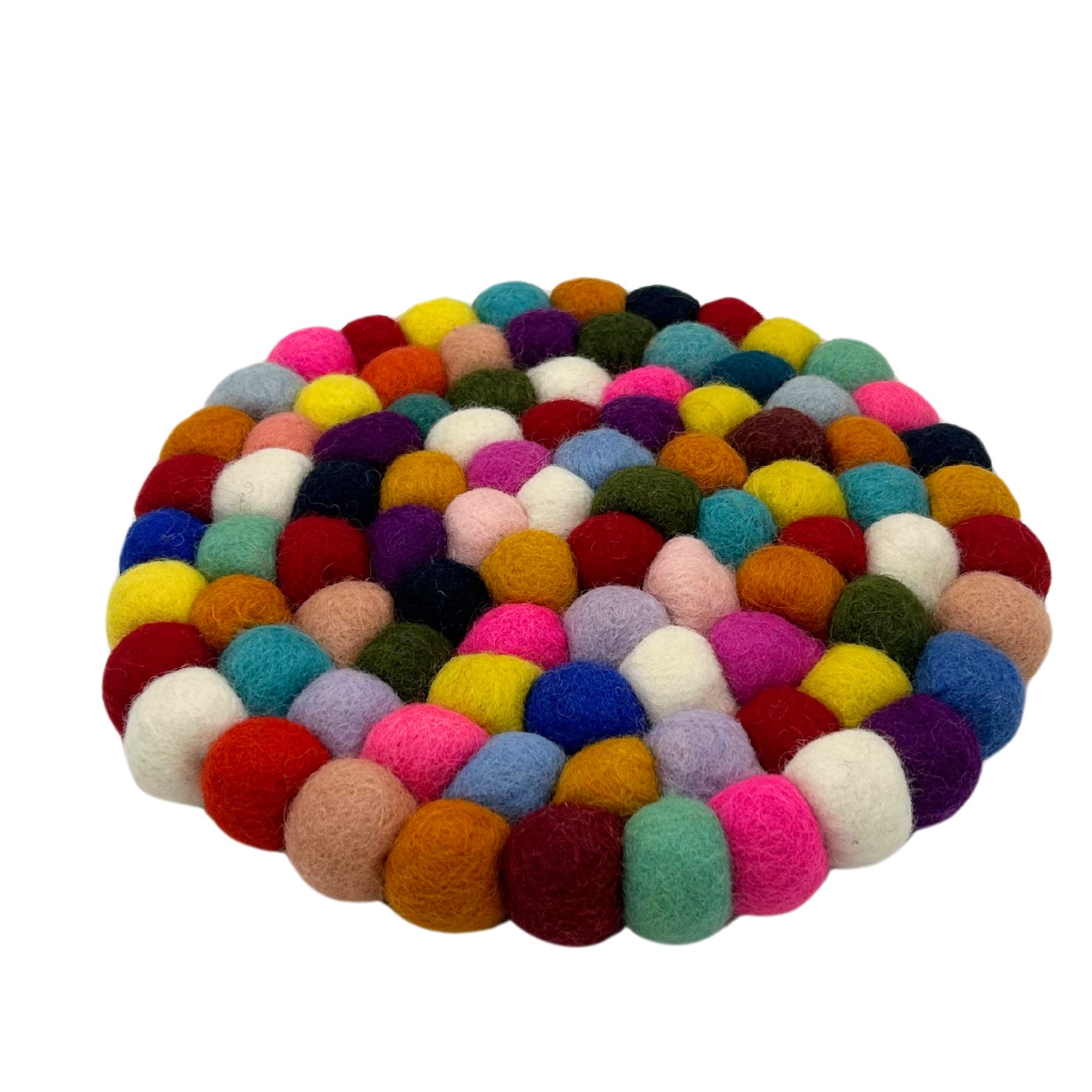 Felt Ball Round Placemat - Multi Colour - Image 3