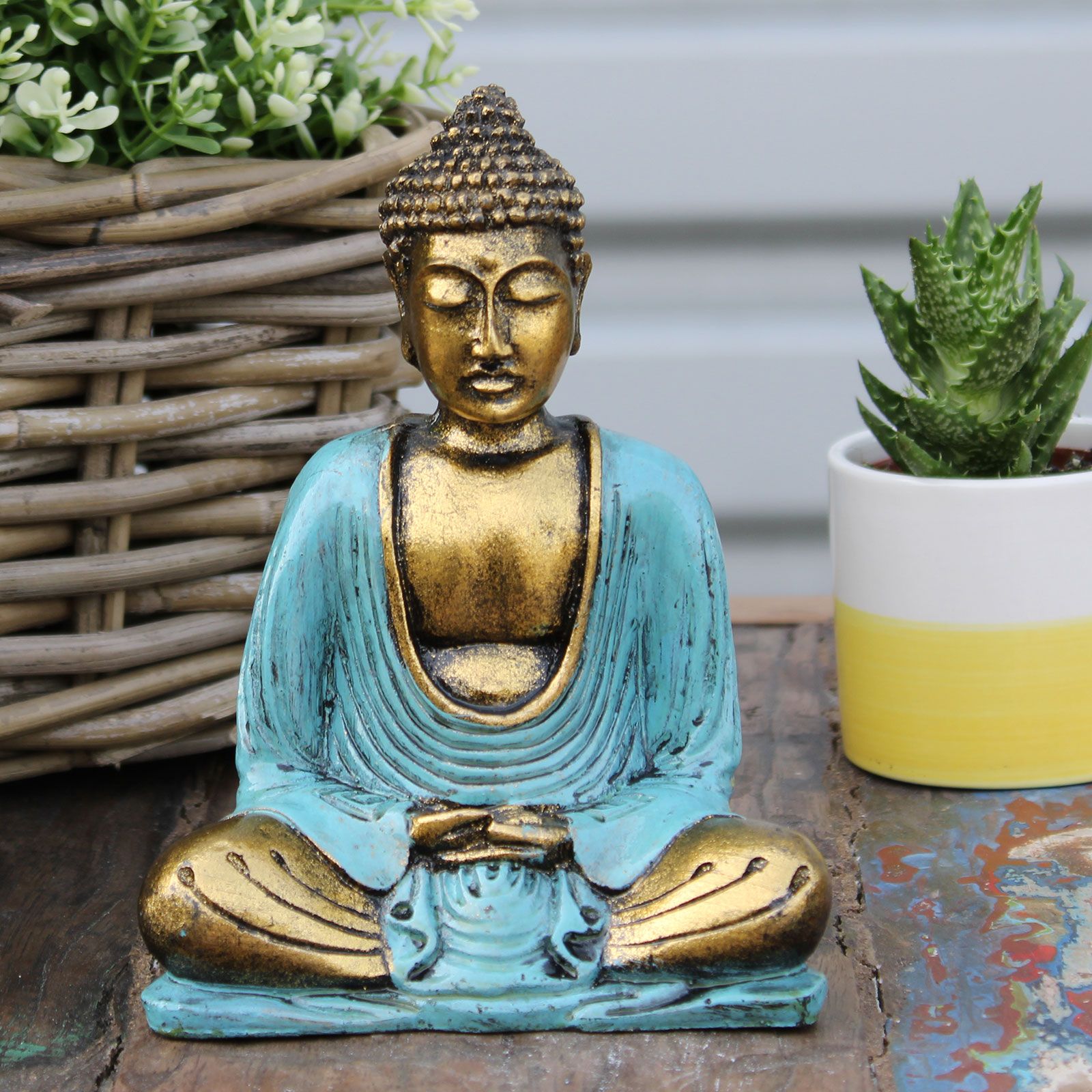 Teal & Gold Buddha - Medium - Image 7