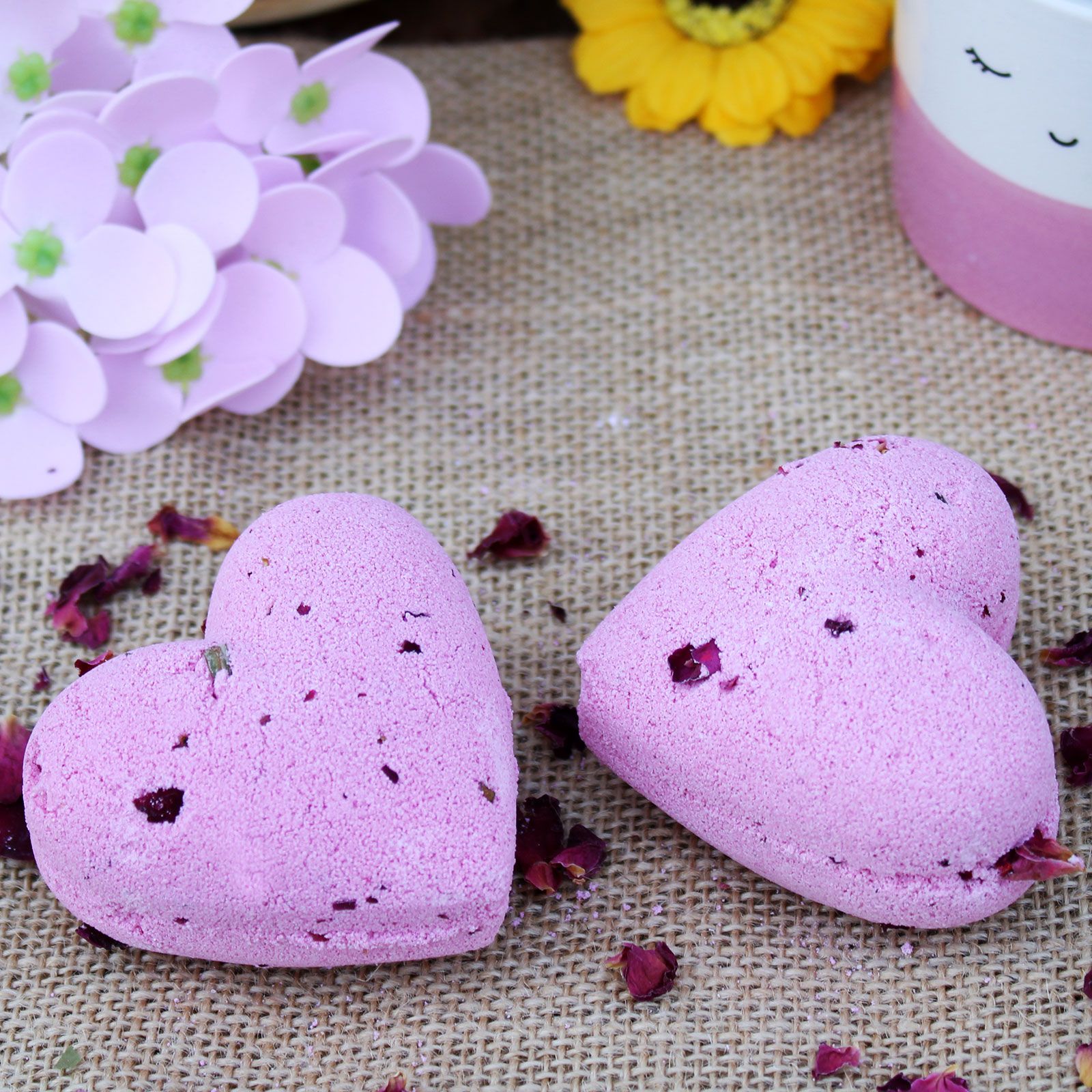 Love Heart Bath Bomb 70g - Ylang & Rose - Image 2