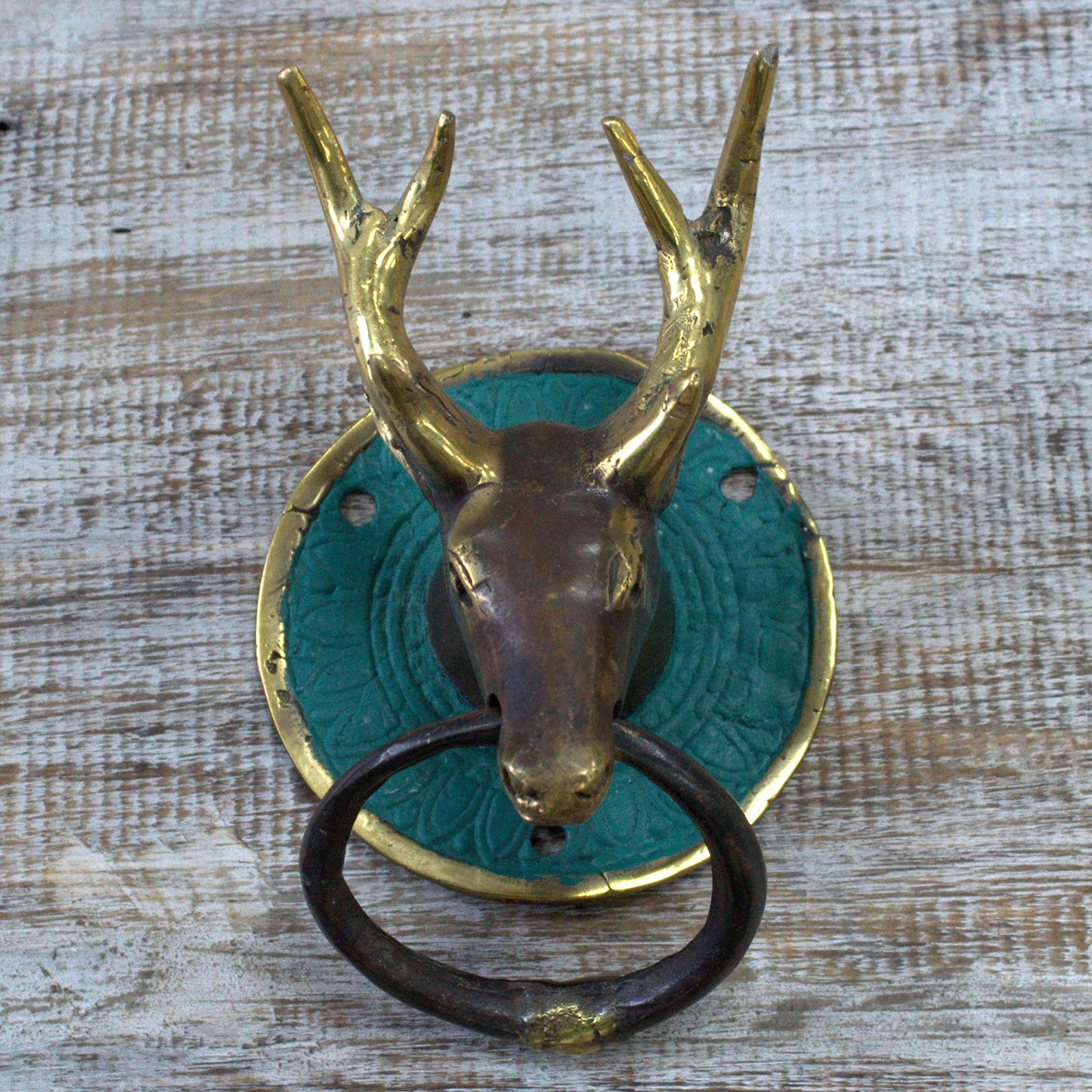 Brass Door Knocker - Stags Head - Image 4
