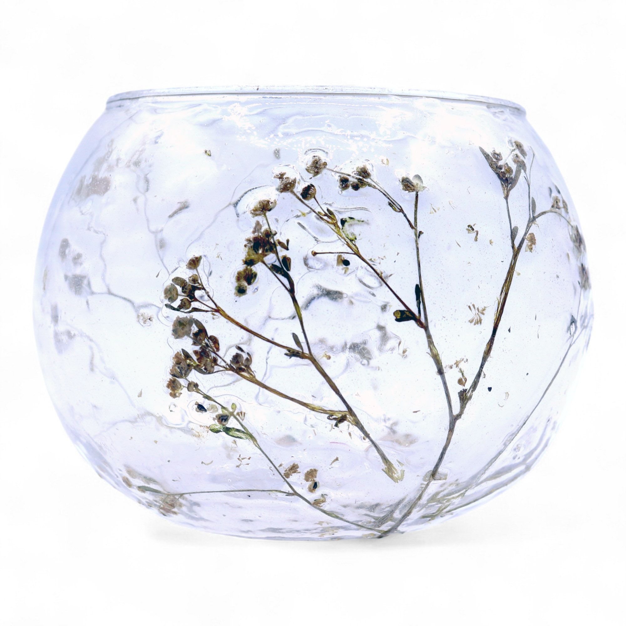 Natural Floral Glass - Bowl Candle Holder - Margarita - (8x10cm) - Image 2