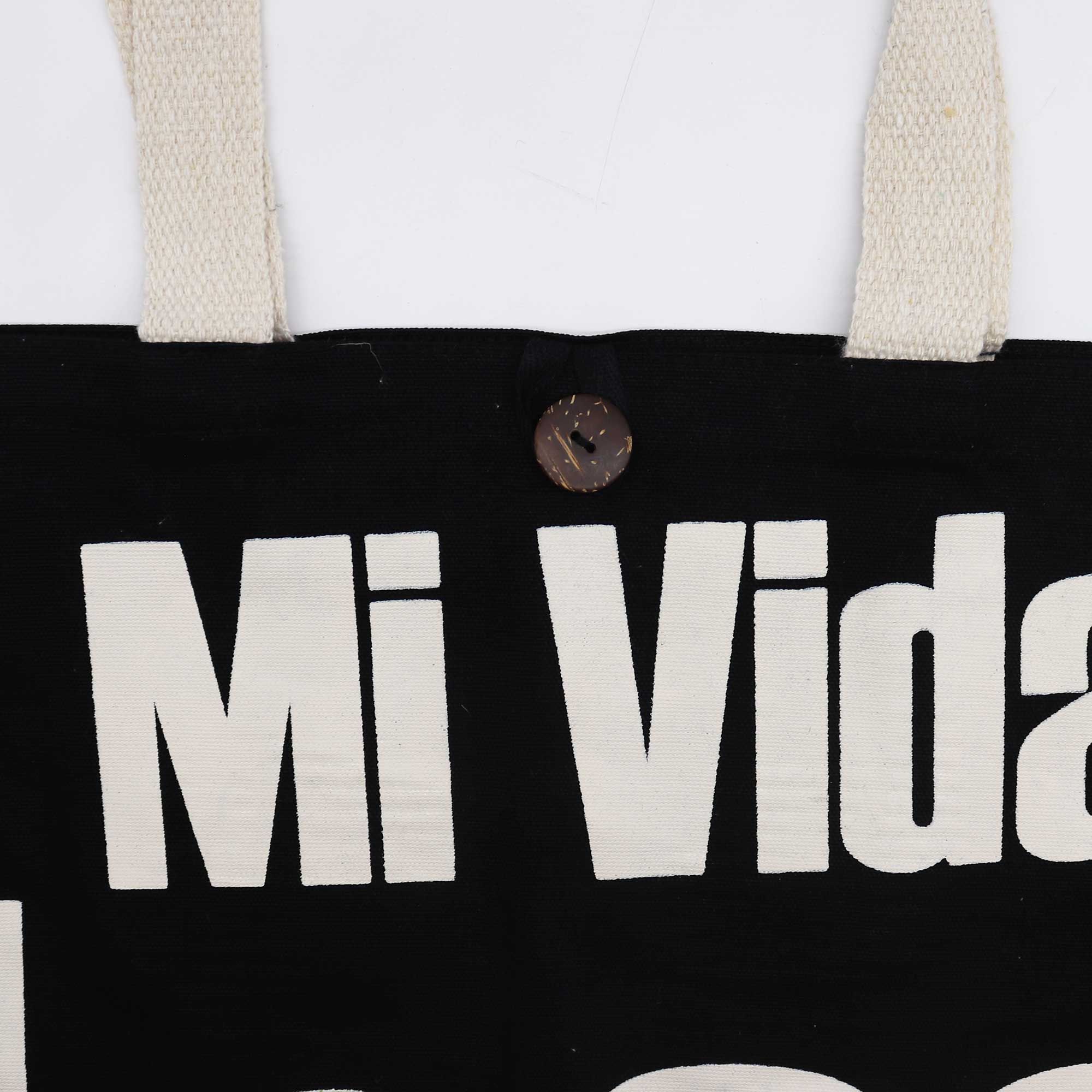 Iconic Classic Tote Bag - Mi Vida Loca - Black Natural 10oz - Image 3