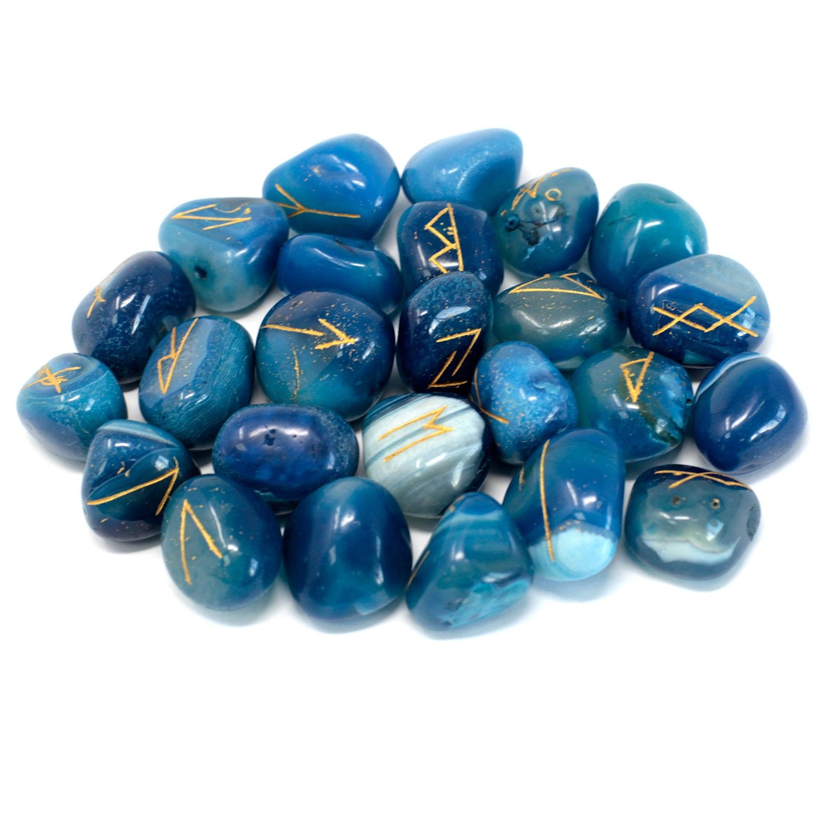 Runes Stone Set in Pouch - Blue Onyx - Image 2
