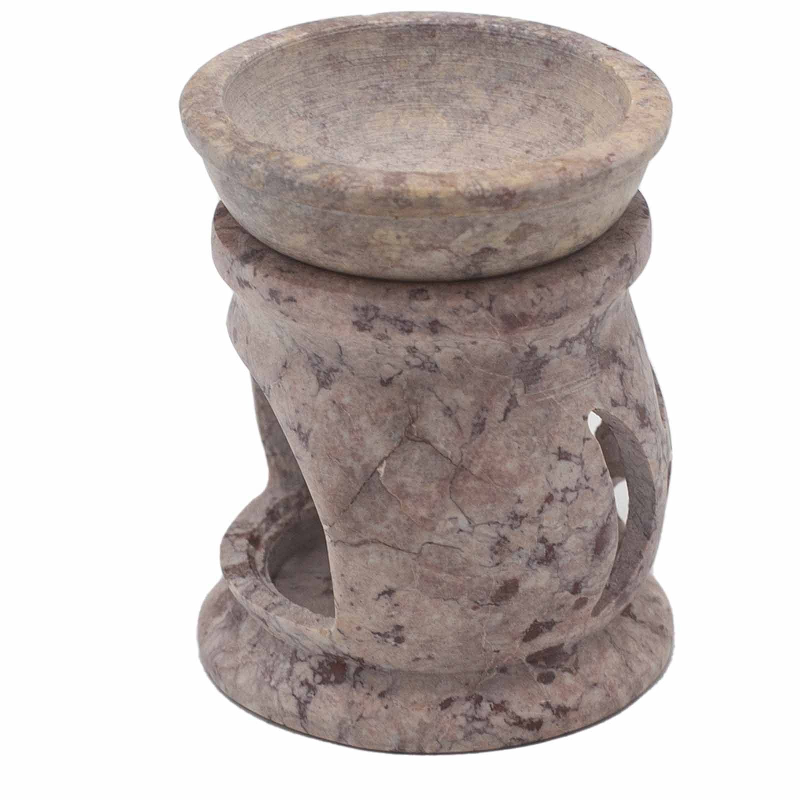 Small Soapstone Oil Burner 8cm - Three Moon Pentagon - Image 3