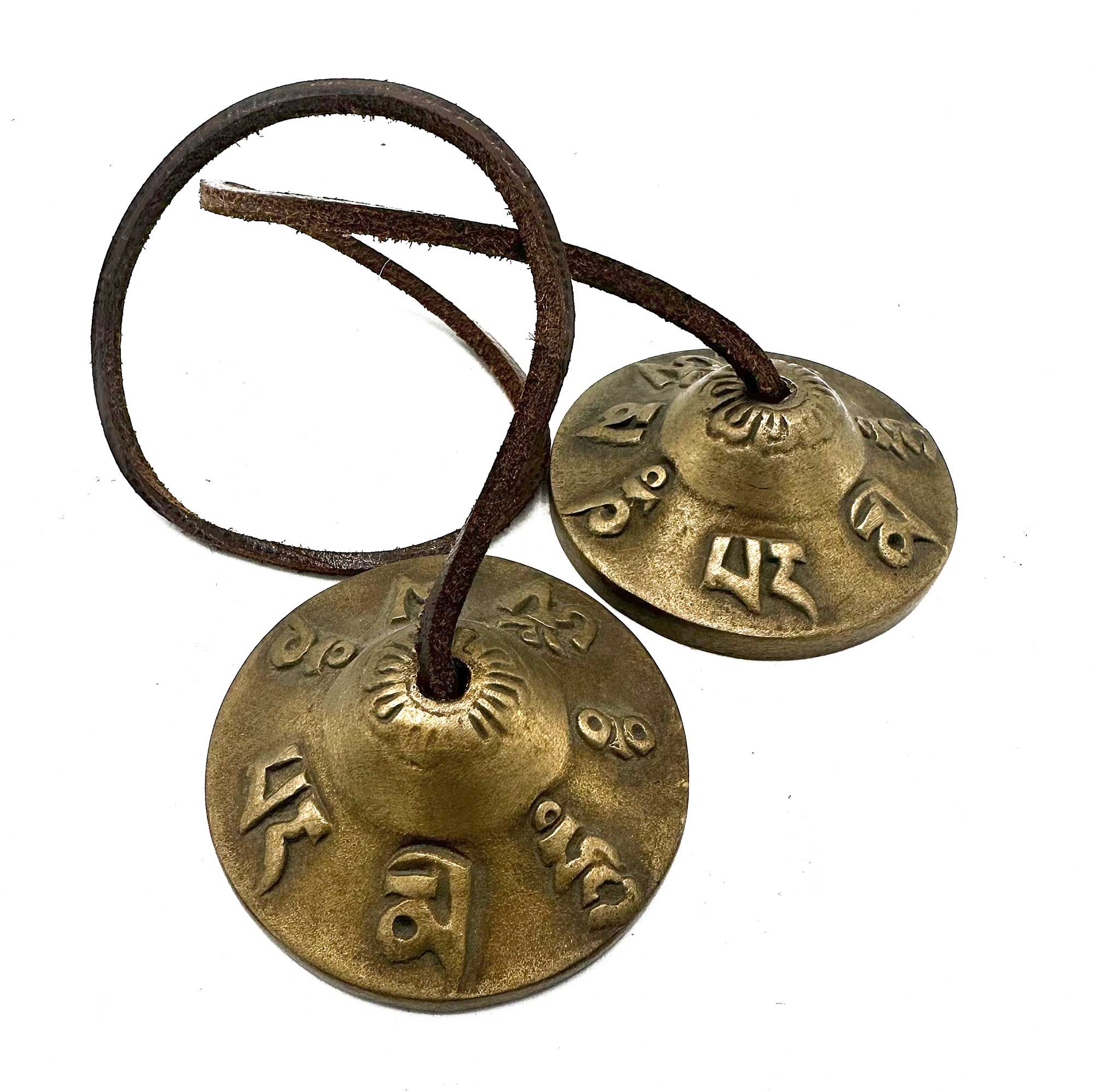 Tibetan Tingsha - Lucky Symbols - approx 6cm - Image 3