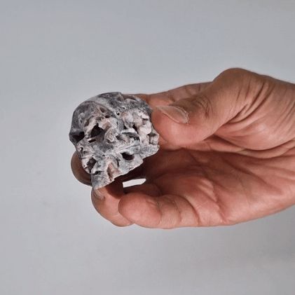 Calcite Geode Carved Skull - Image 2