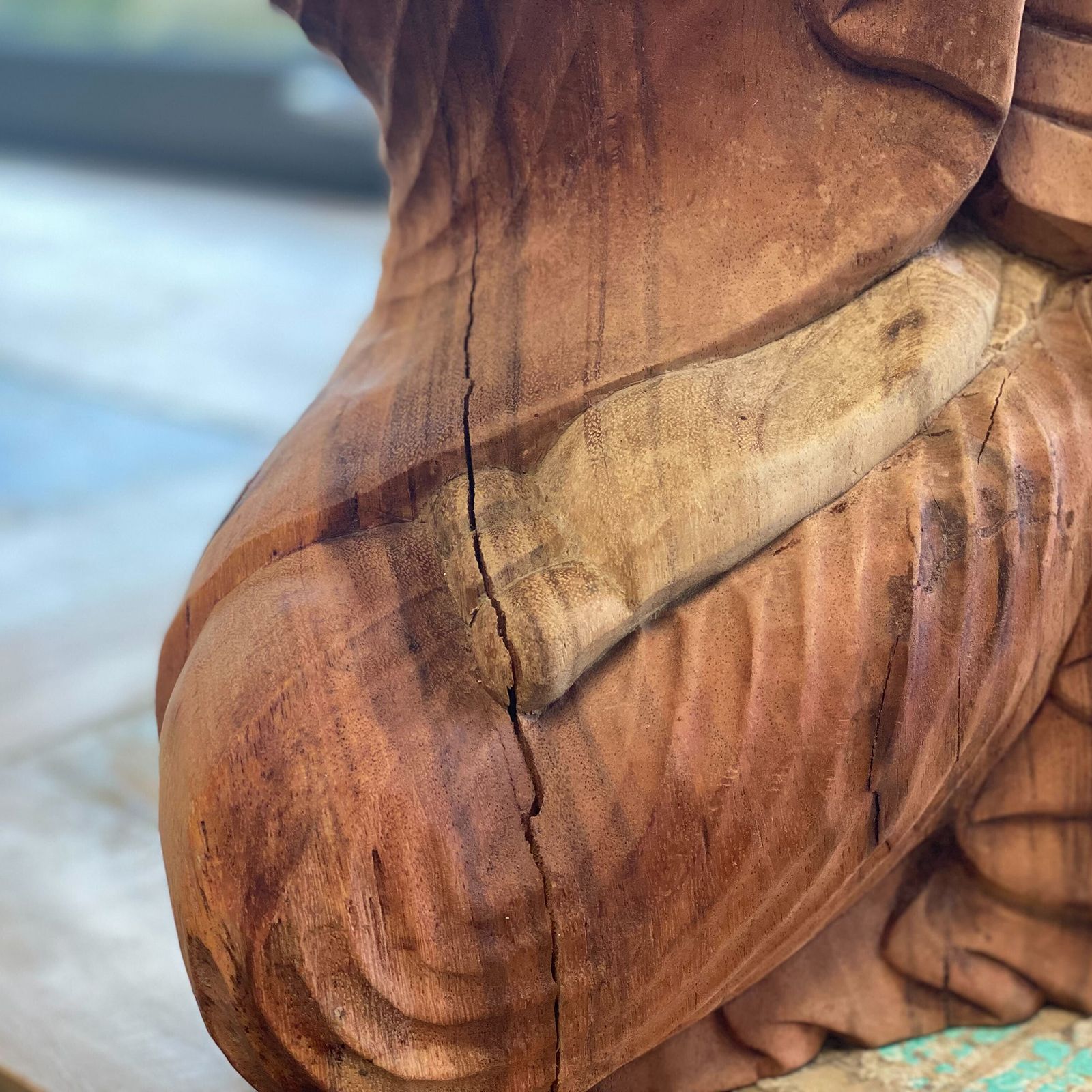 Hand Carved Buddha Statue - 30cm Thinking - Image 7