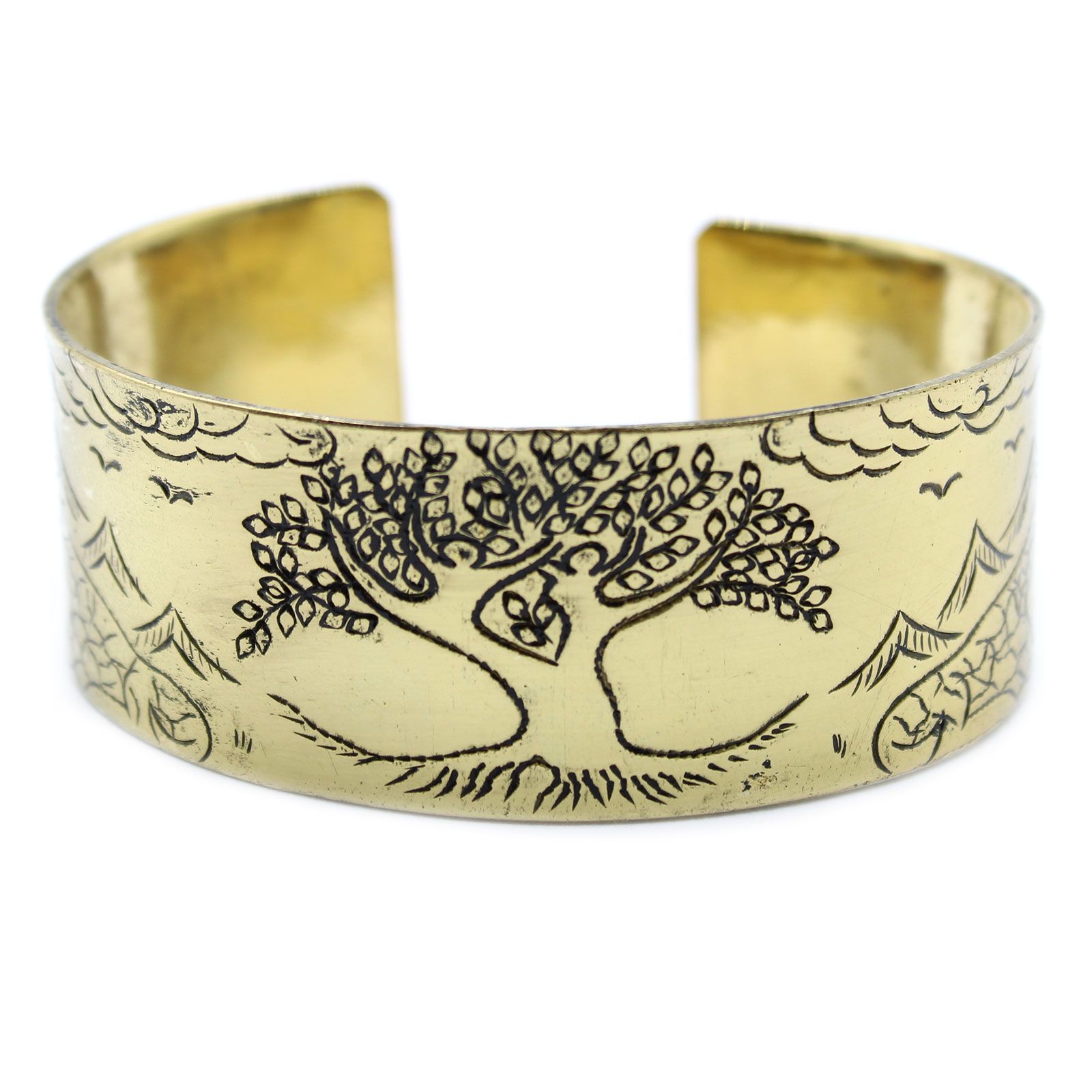 Brass Tibetan Mantra Bracelet - Tree of Life - Image 2