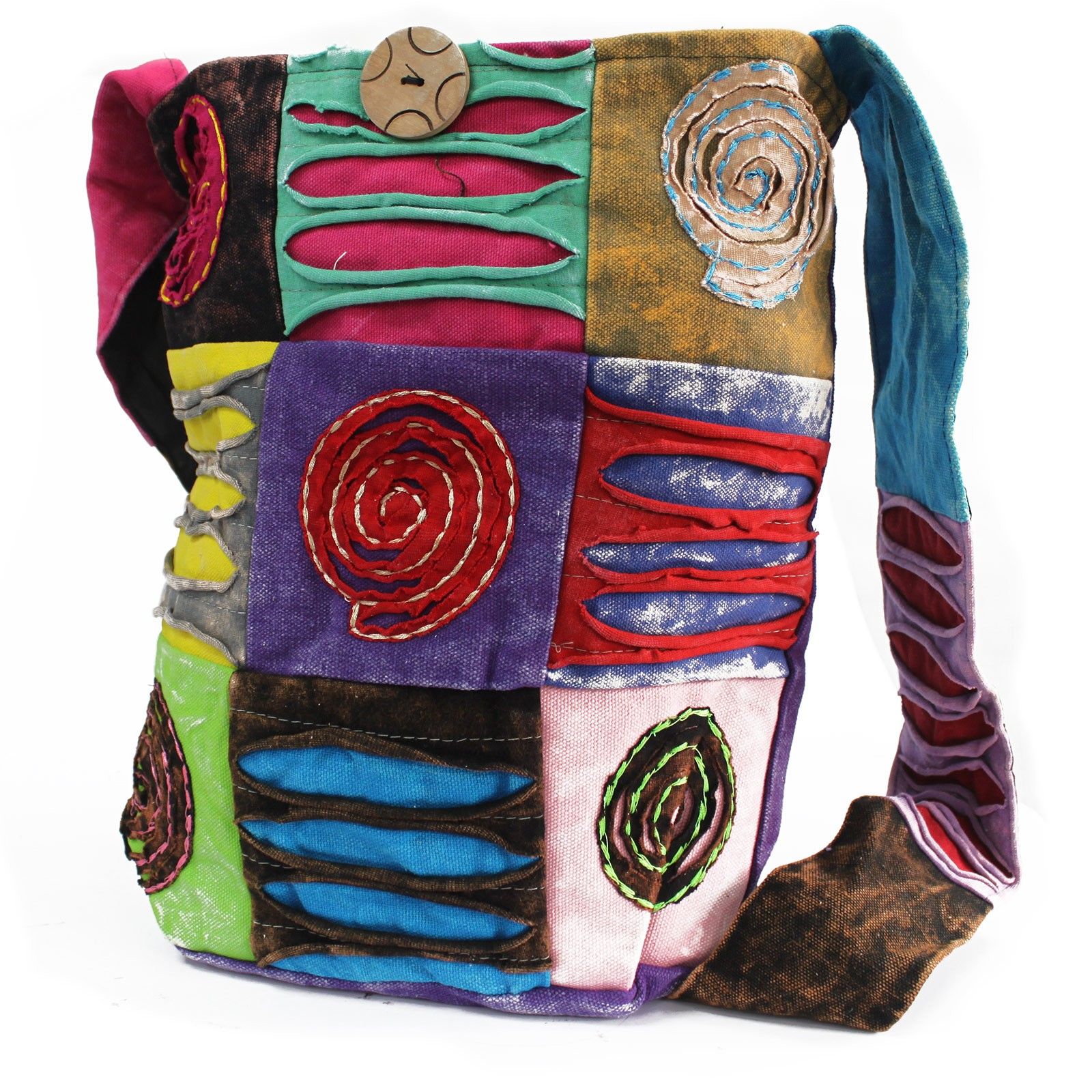 Ethnic Sling Bag - Purple / Spiral - Image 2