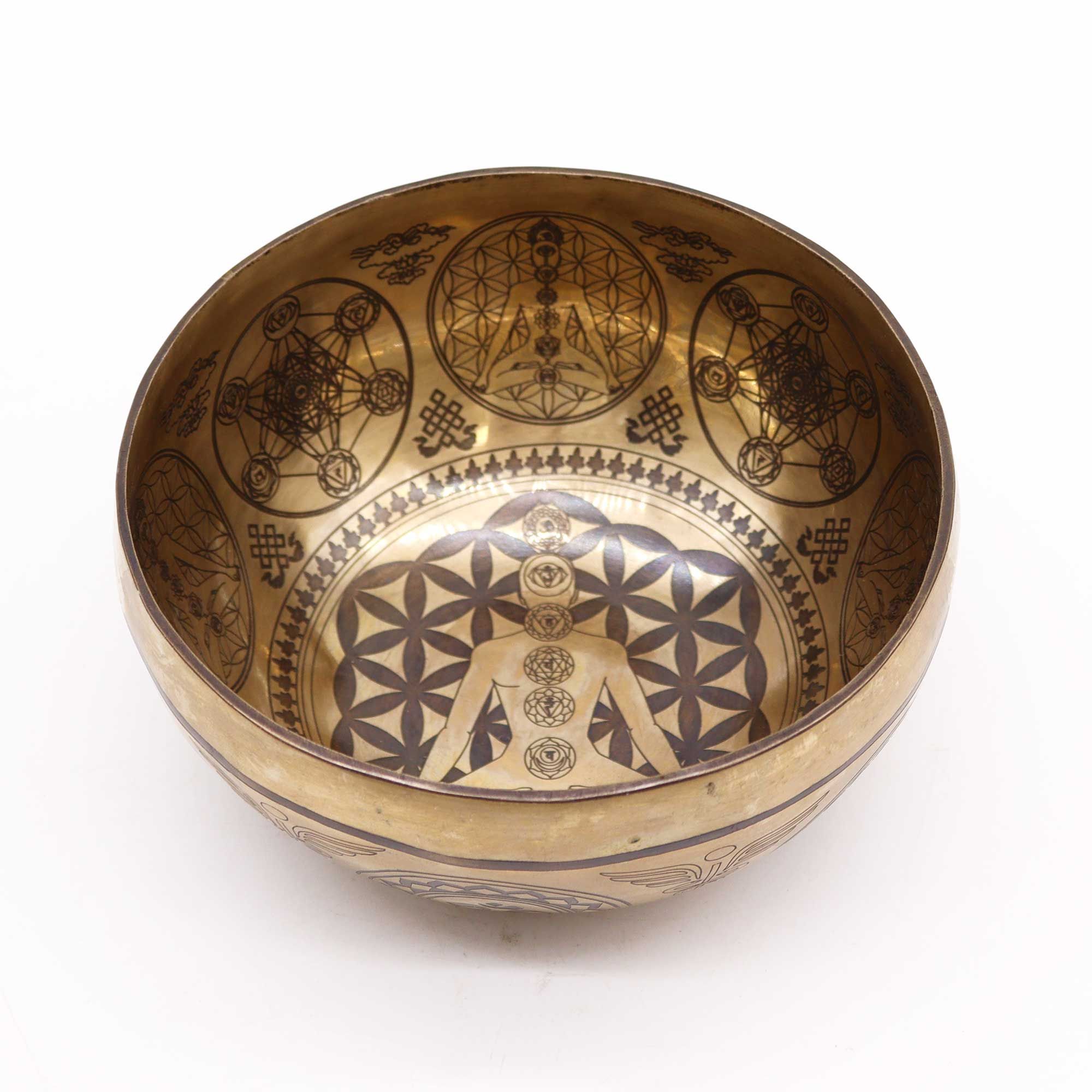 Tibetan Healing Engraved Bowl - 16cm - 7 Chakra - Image 2