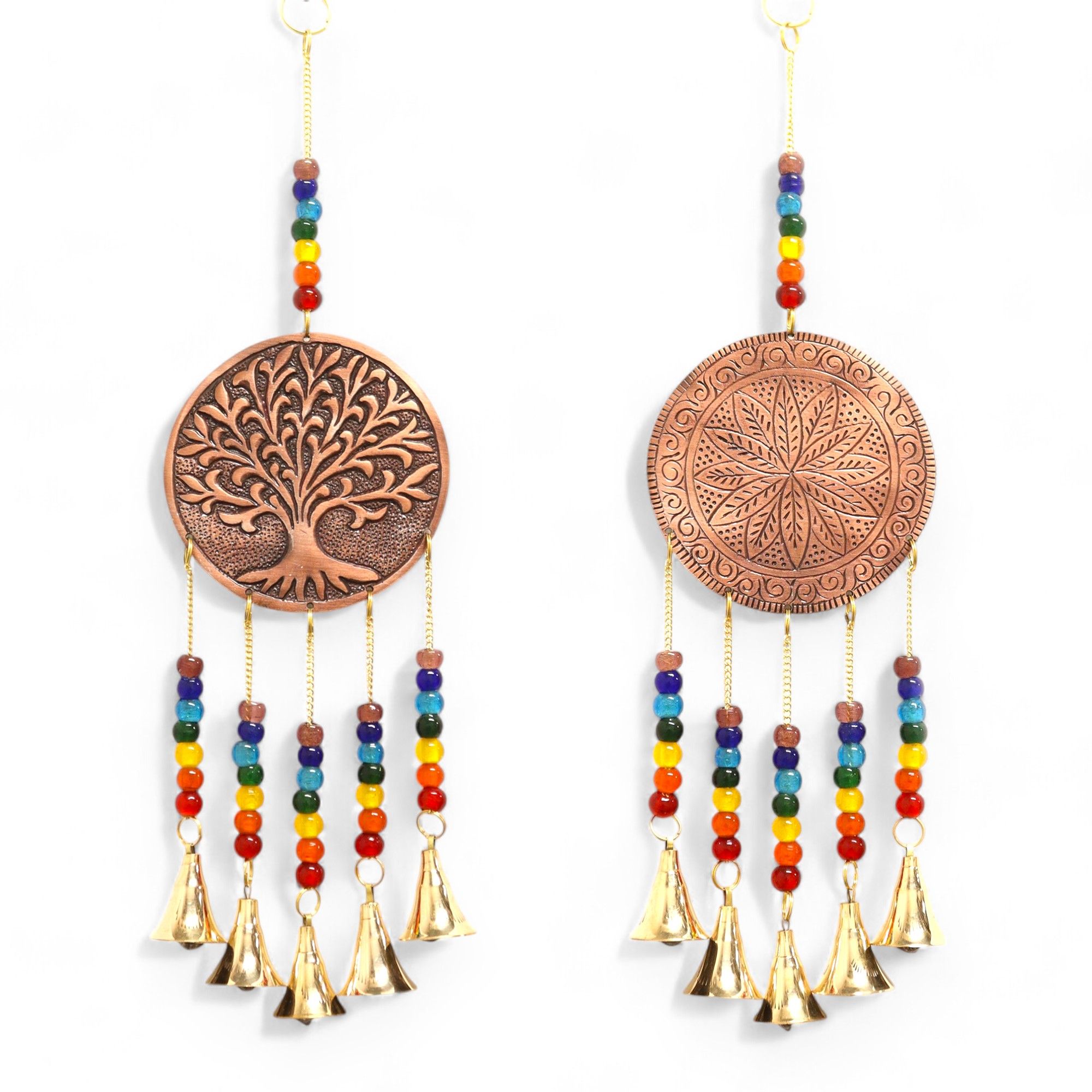 Indian Chimes - Med Tree of Life - Chakra Beads 5 Bells - Image 5
