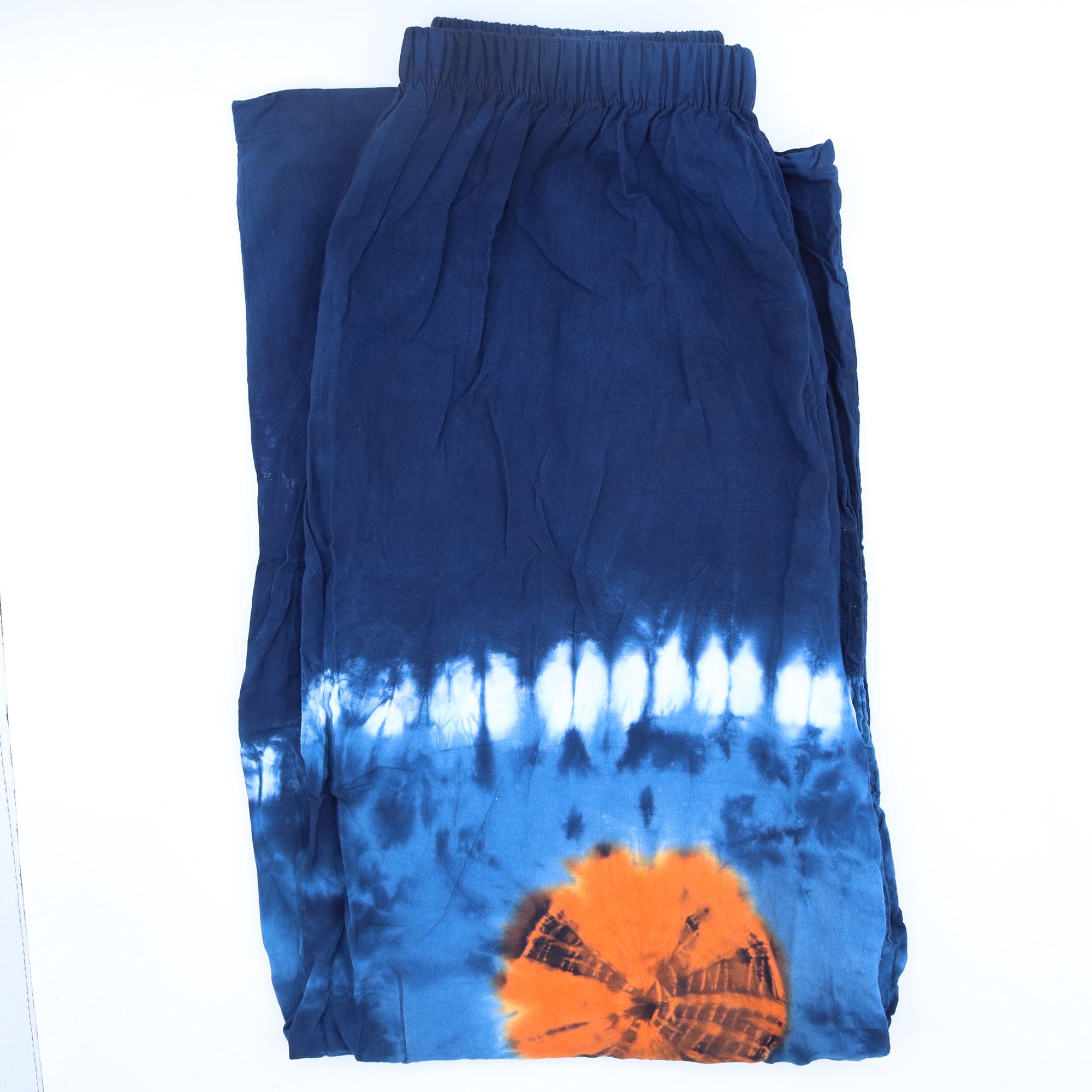 Japanese Style Lounge Pants - Teal & Orange - M - Image 3