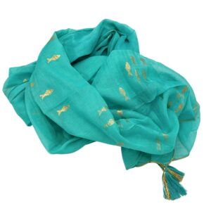 Nomad Sari On the Med Collection - Pario - Turquoise & Gold Fish Design