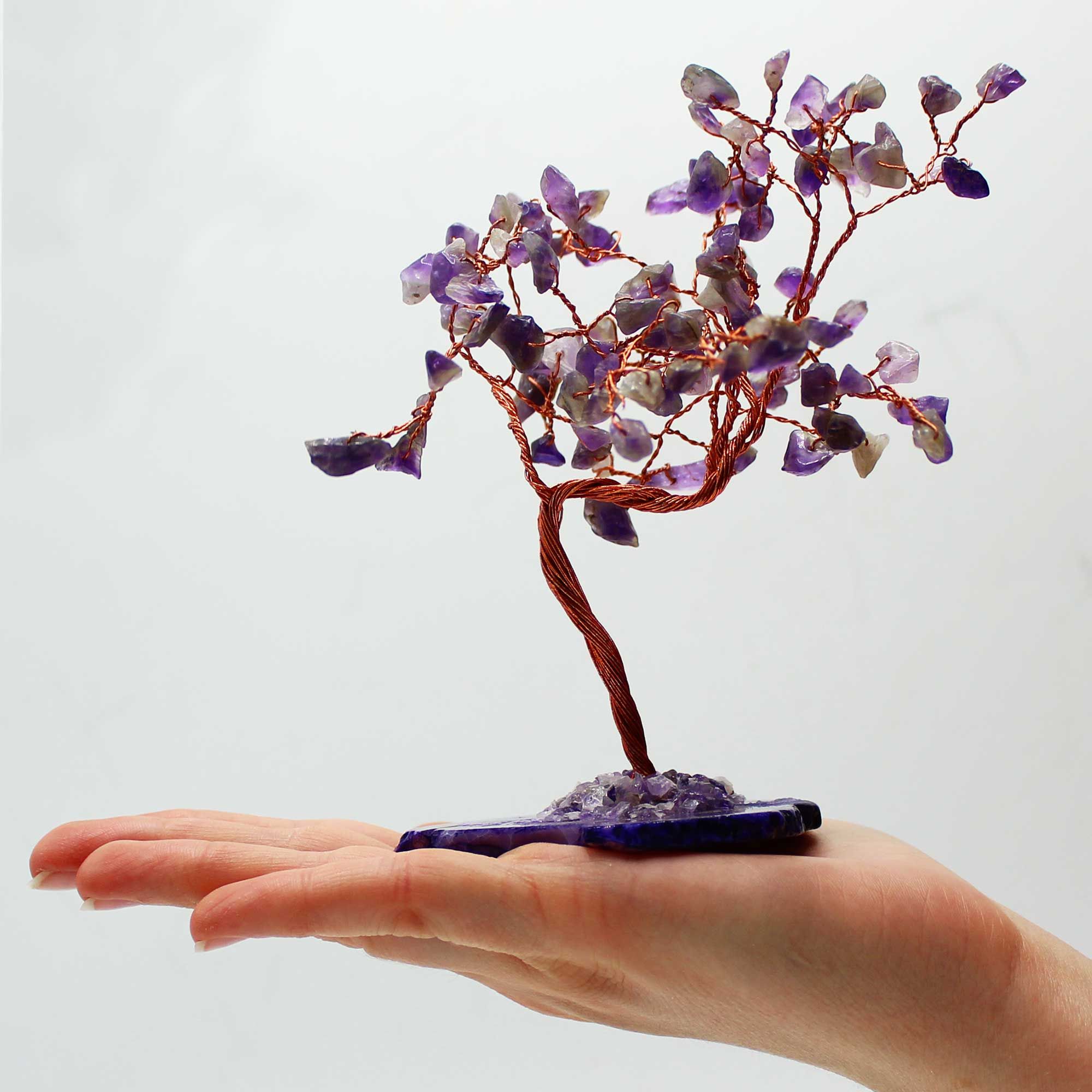 Lrg Gemstone Tree - Amethyst on Natural Agate Base (100 stones) - Image 3