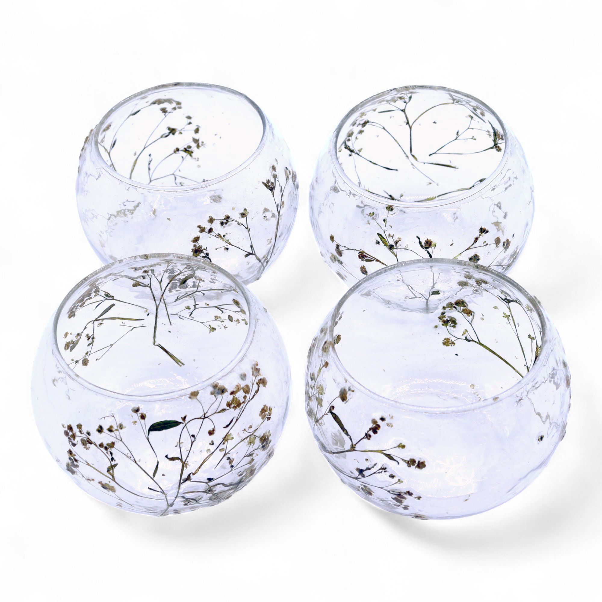 Natural Floral Glass - Bowl Candle Holder - Margarita - (8x10cm) - Image 5