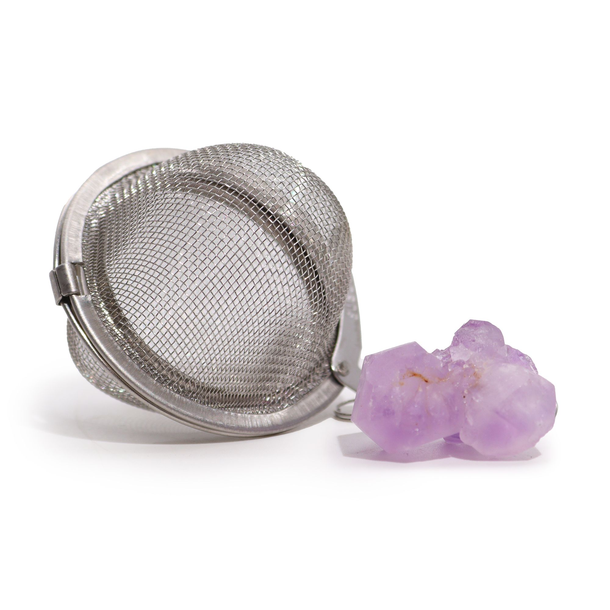 Raw Crystal Gemstone Tea Strainer - Amethyst Cluster - Image 6