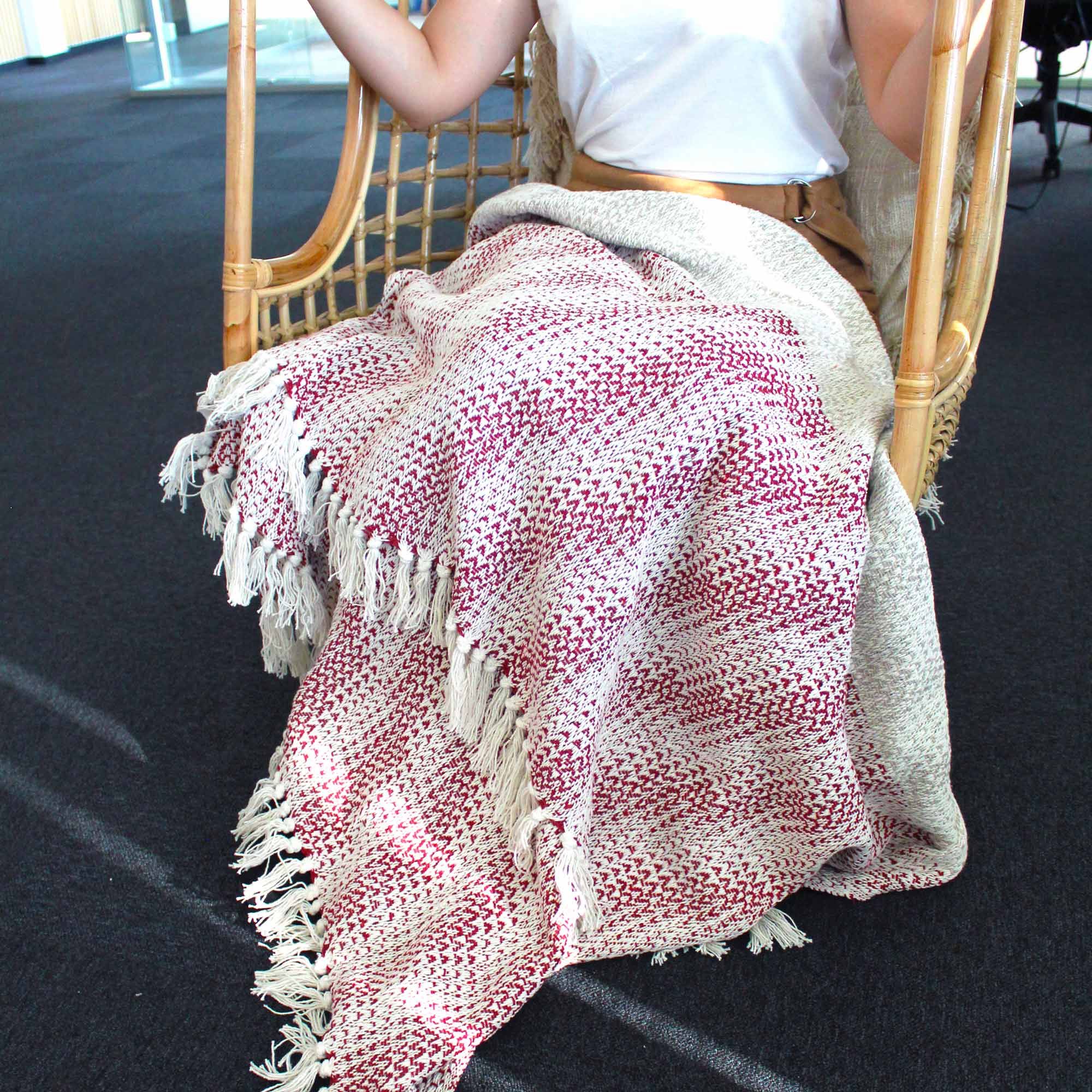 Boho Comfort Throws - Ruby Two Tone - Image 6