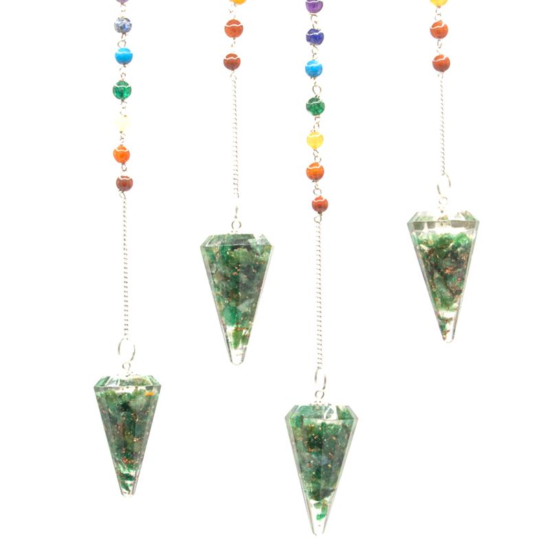 Orgonite Power Chakra Pendulum - Green Aventurine - Image 3