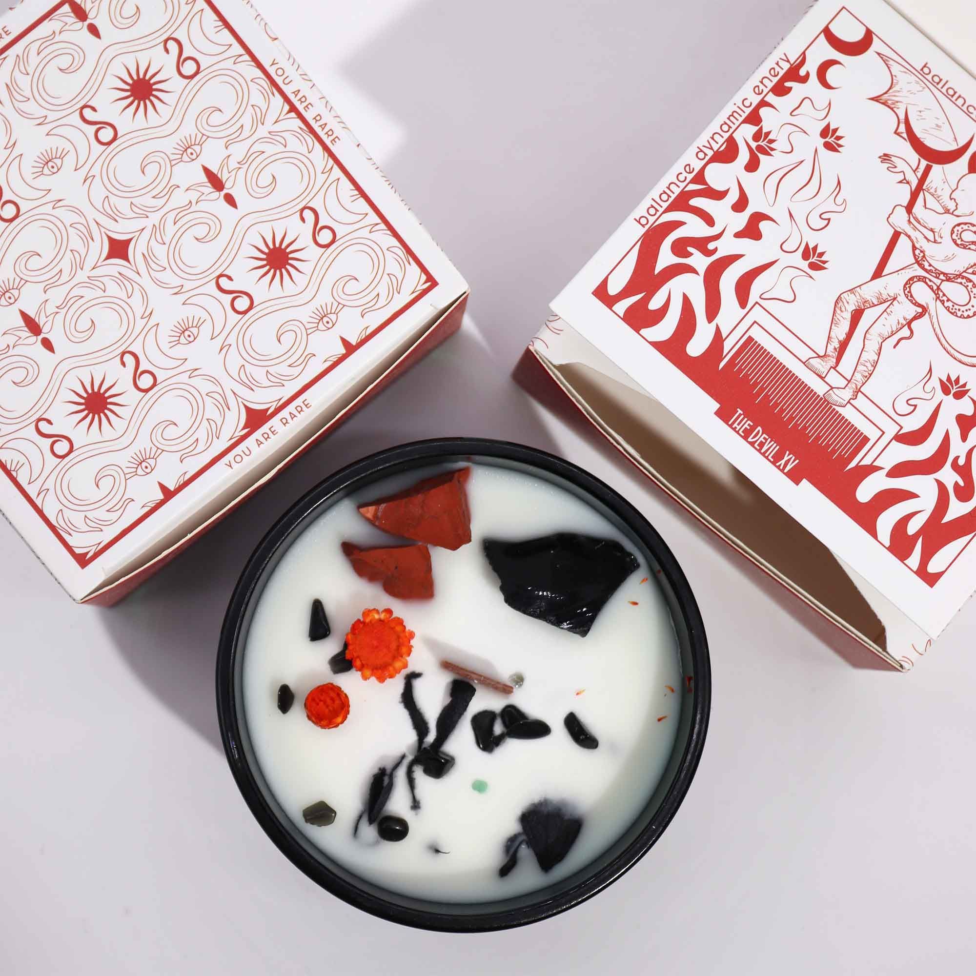 Hop Hare Crystal Magic Flower Candle - The Devil - Image 4