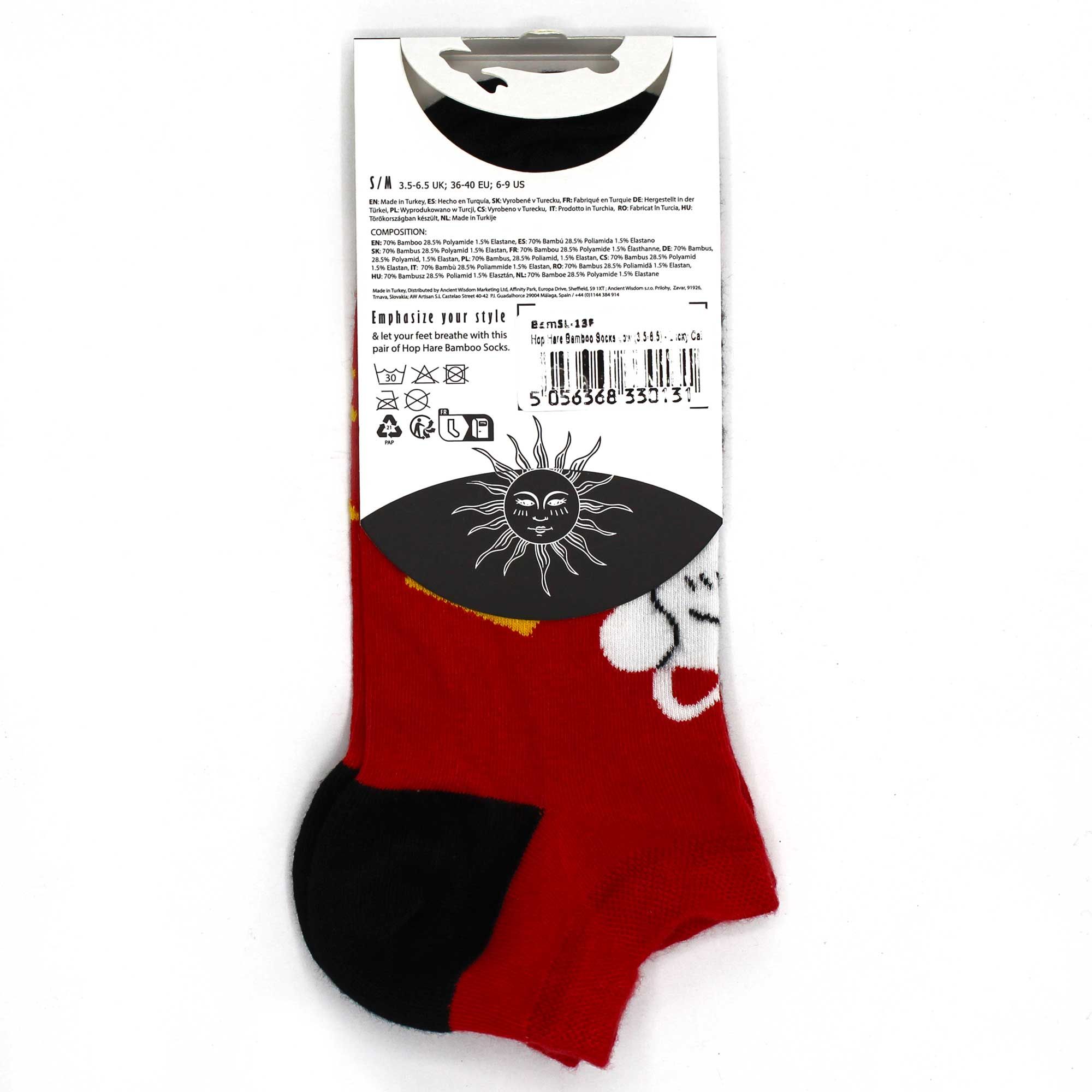 S/M Hop Hare Bamboo Socks Low (3.5-6.5) - Lucky Cat - Image 3
