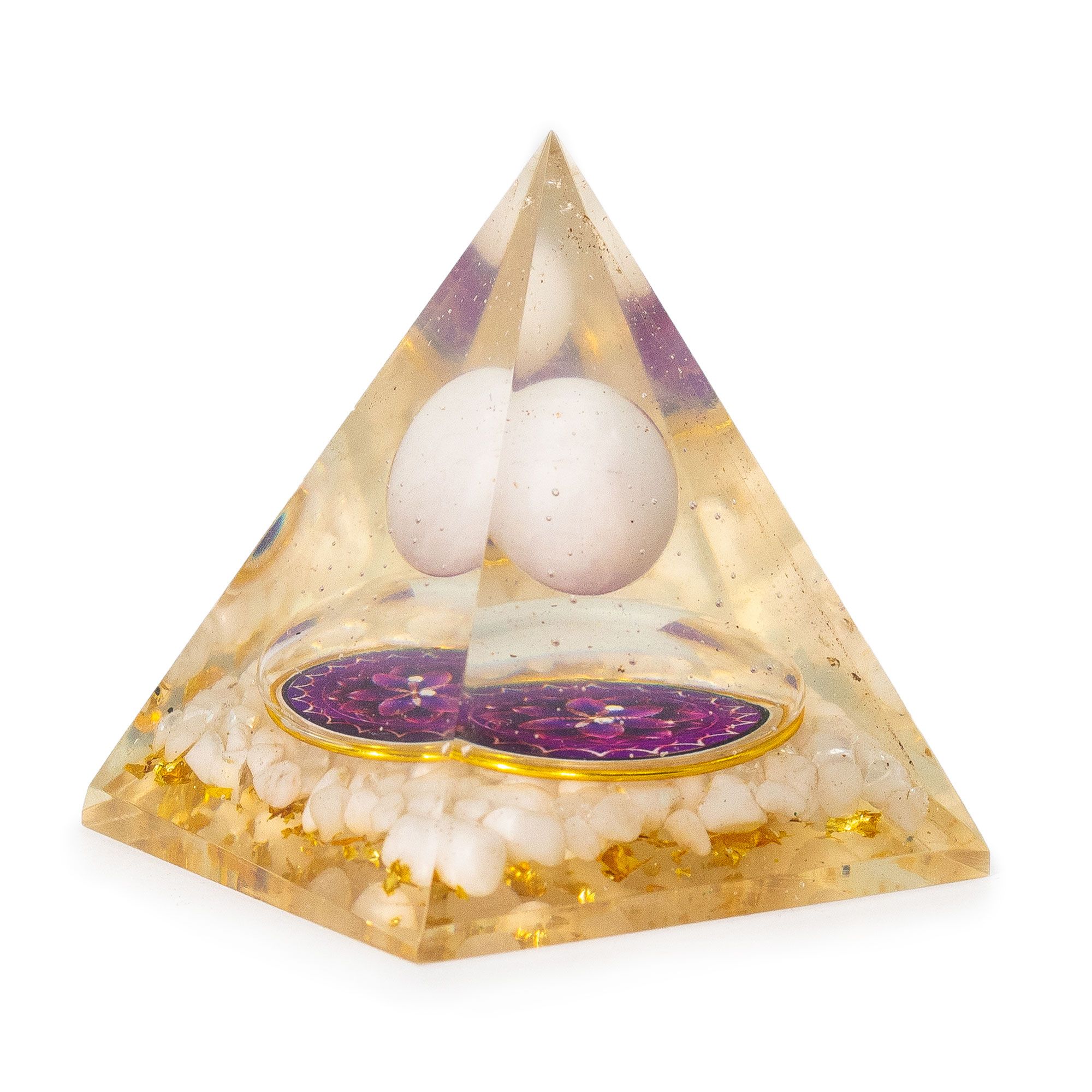 Med Organite Pryamids 7x6cm - Floating Quatz Sphere - Quatz Chunks - Image 2