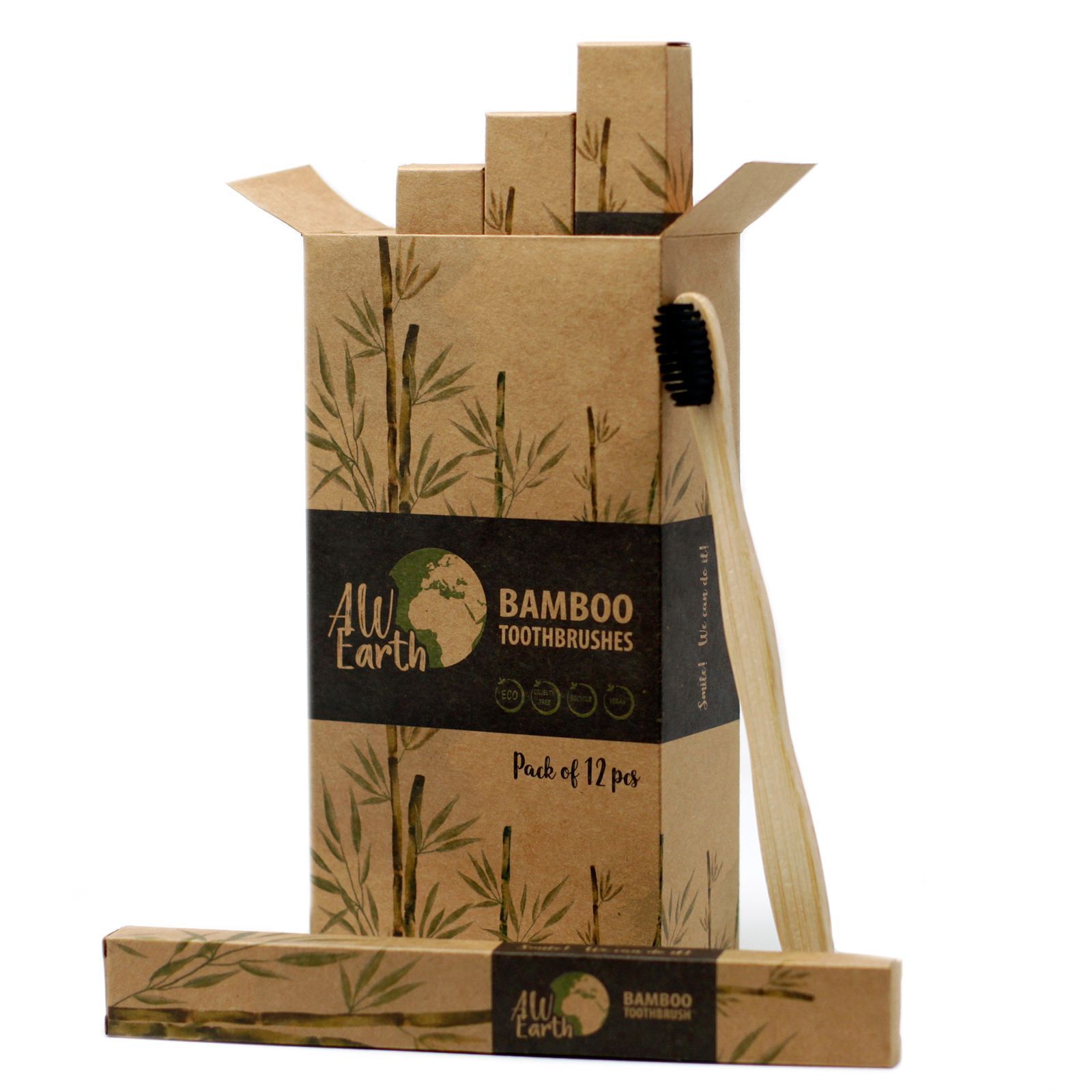 Bamboo Toothbrush - Charcoal Medium Soft - Image 3