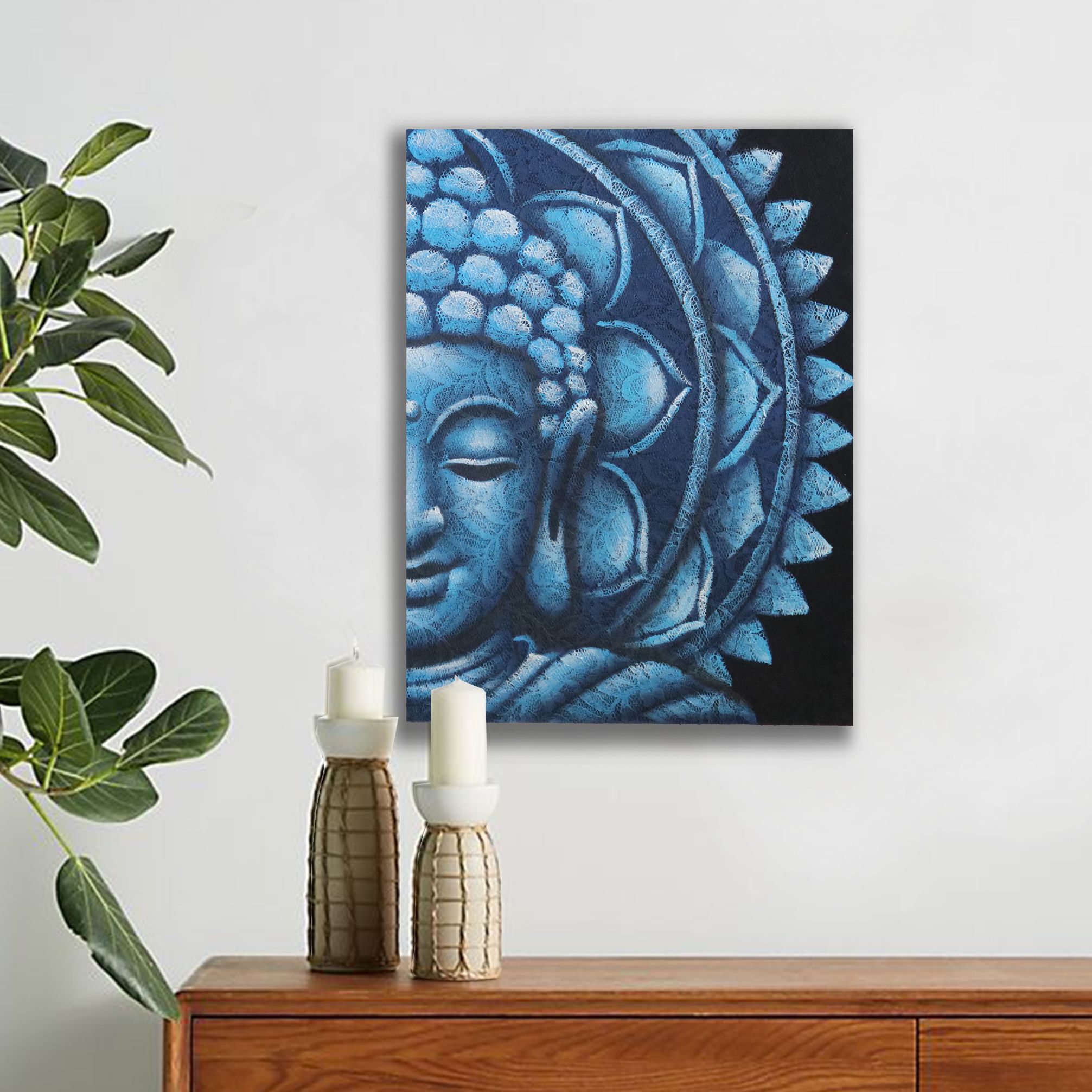Blue Half Buddha Mandala 60x80cm - Image 4
