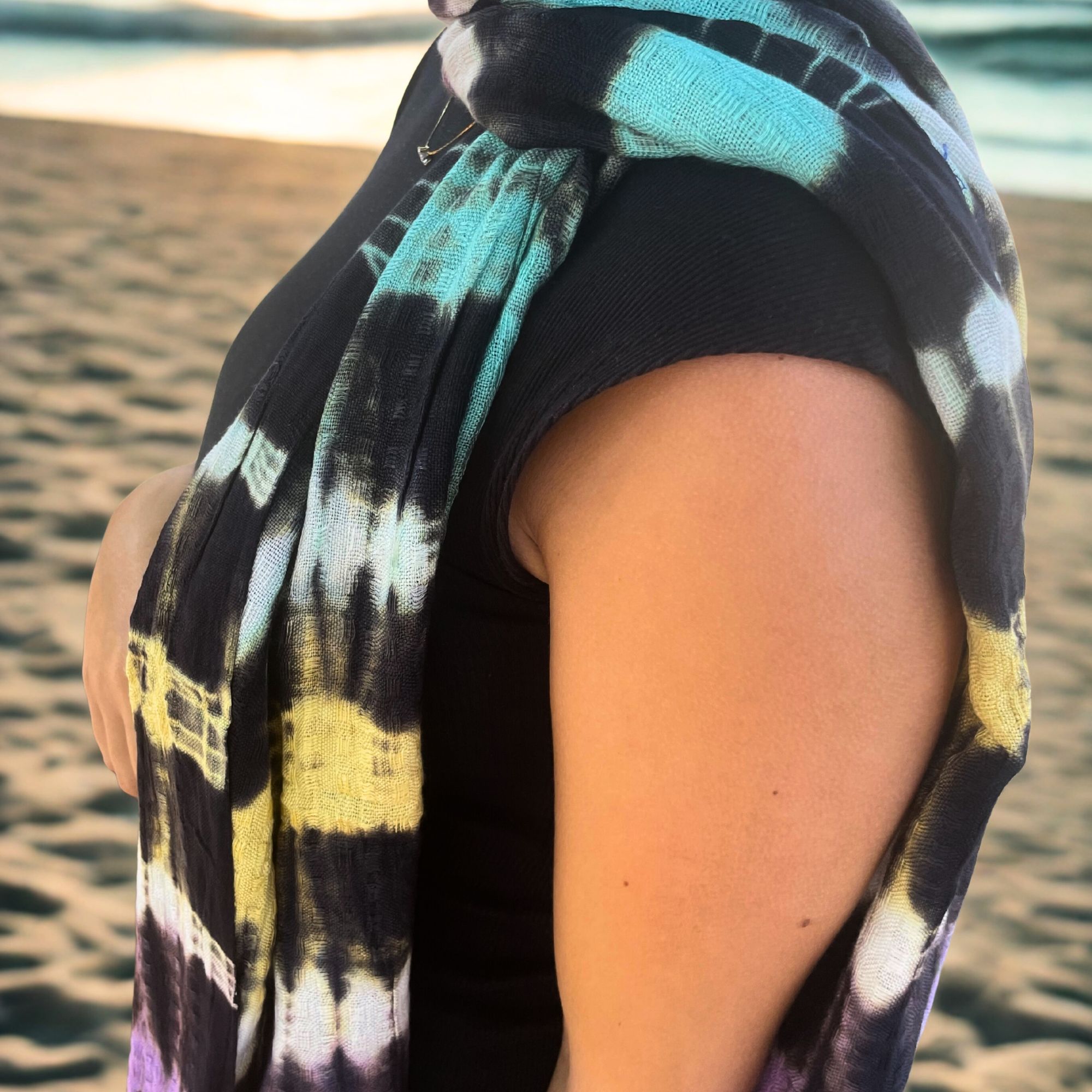 Boho Java Art Stole/Scarf - Multi Stripes - 62x200cm - Image 3