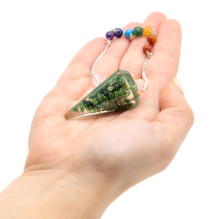 Orgonite Power Chakra Pendulum - Green Aventurine - Image 2