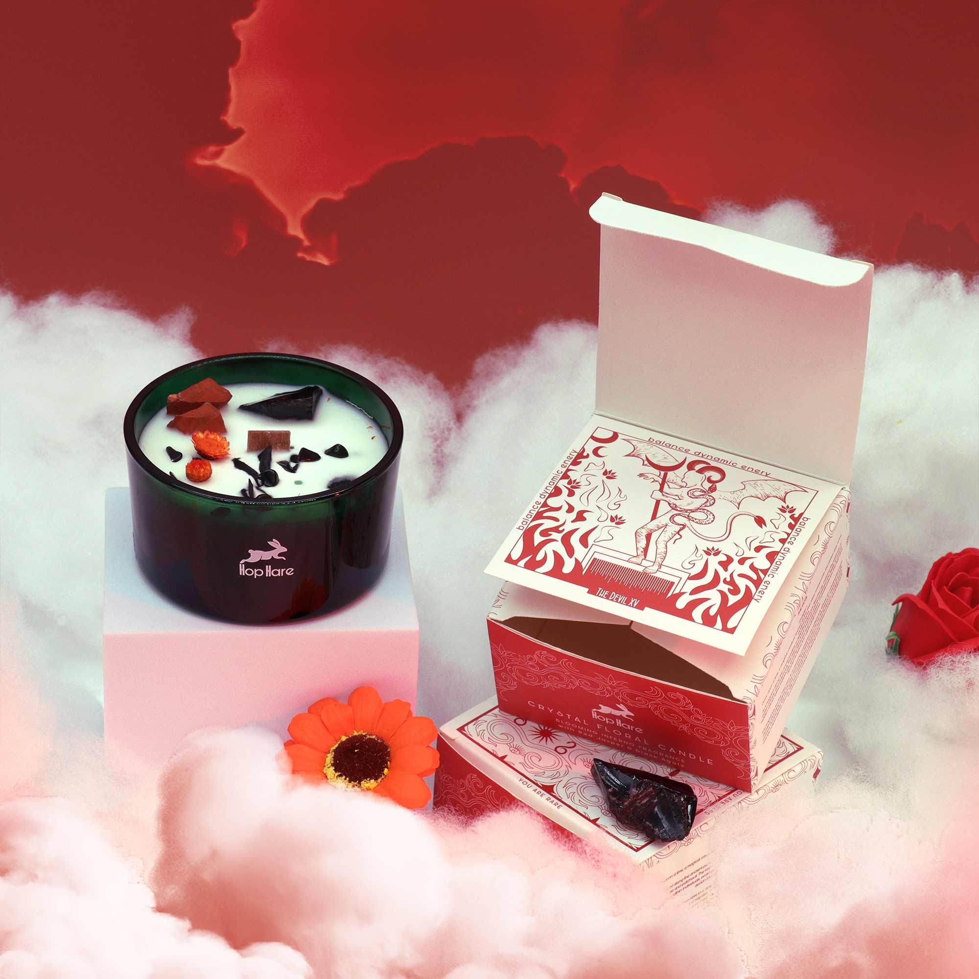 Hop Hare Crystal Magic Flower Candle - The Devil - Image 5
