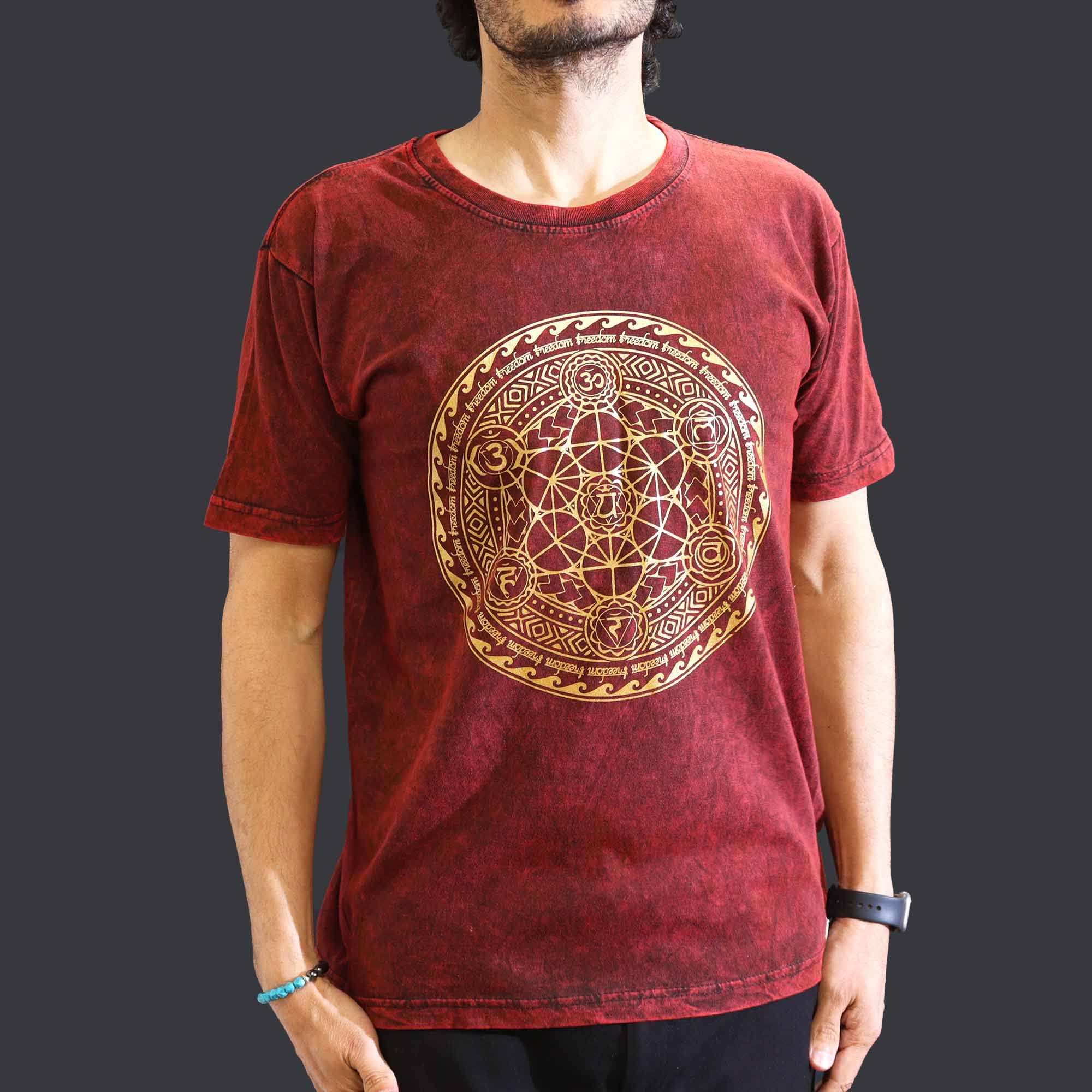 Medium Stone Washed T-Shirt - Chakra - Maroon - Image 2