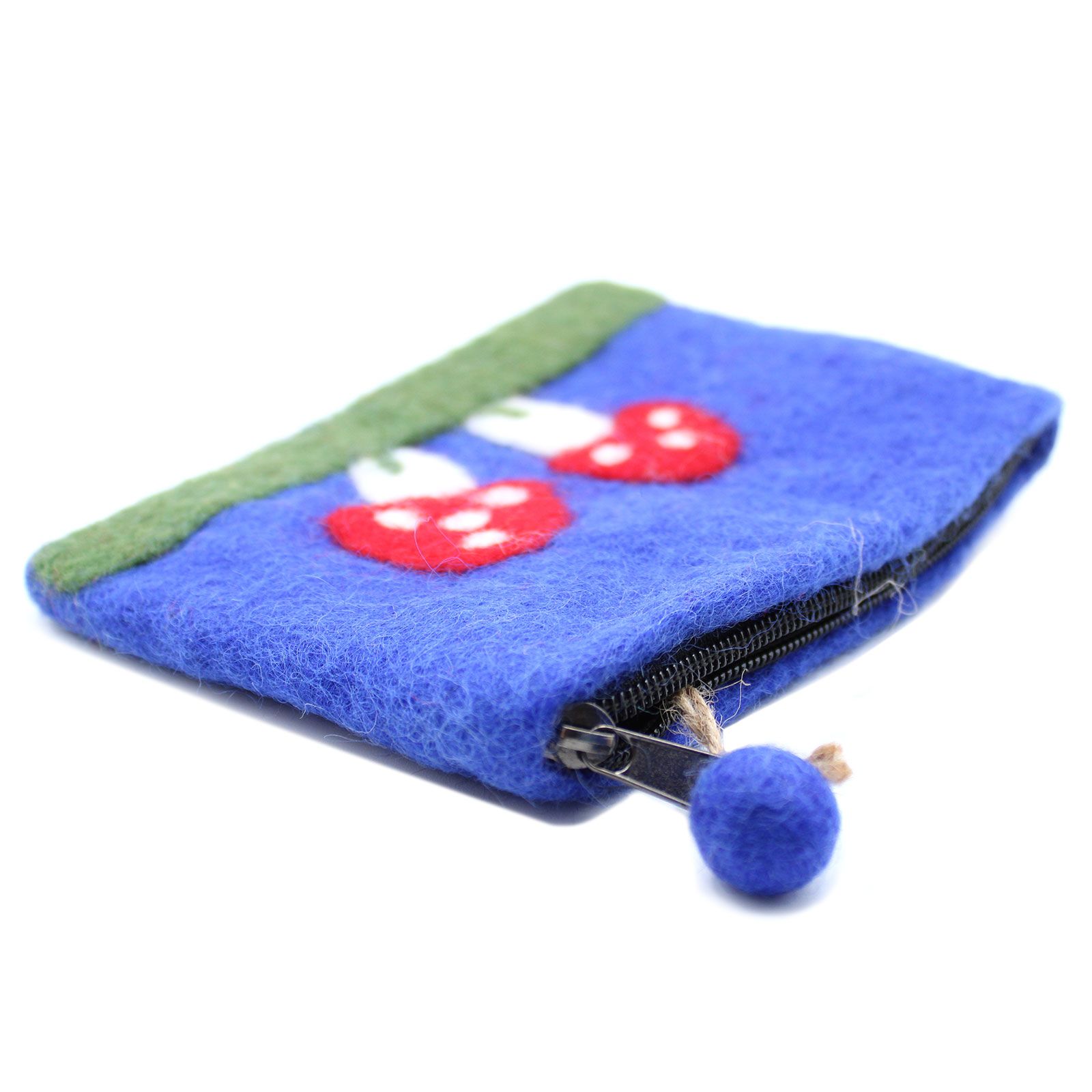 Natural Felt Zipper Pouch (asst) - Mystic Mushrooms - Image 5