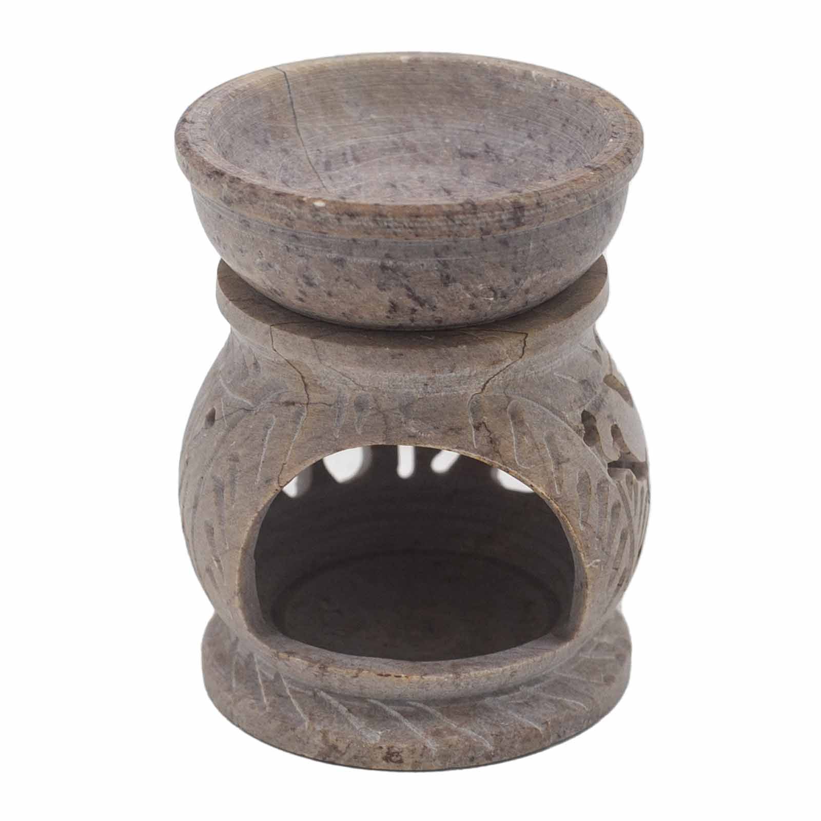 Small Soapstone Oil Burner 8cm - Elephant - Image 3