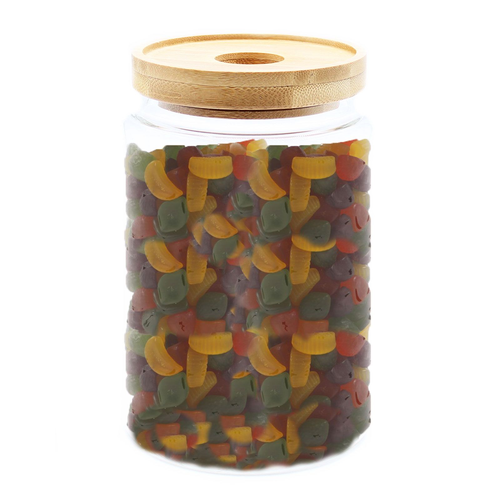 Cottage Bamboo Glass Jar - 15cm - Image 2