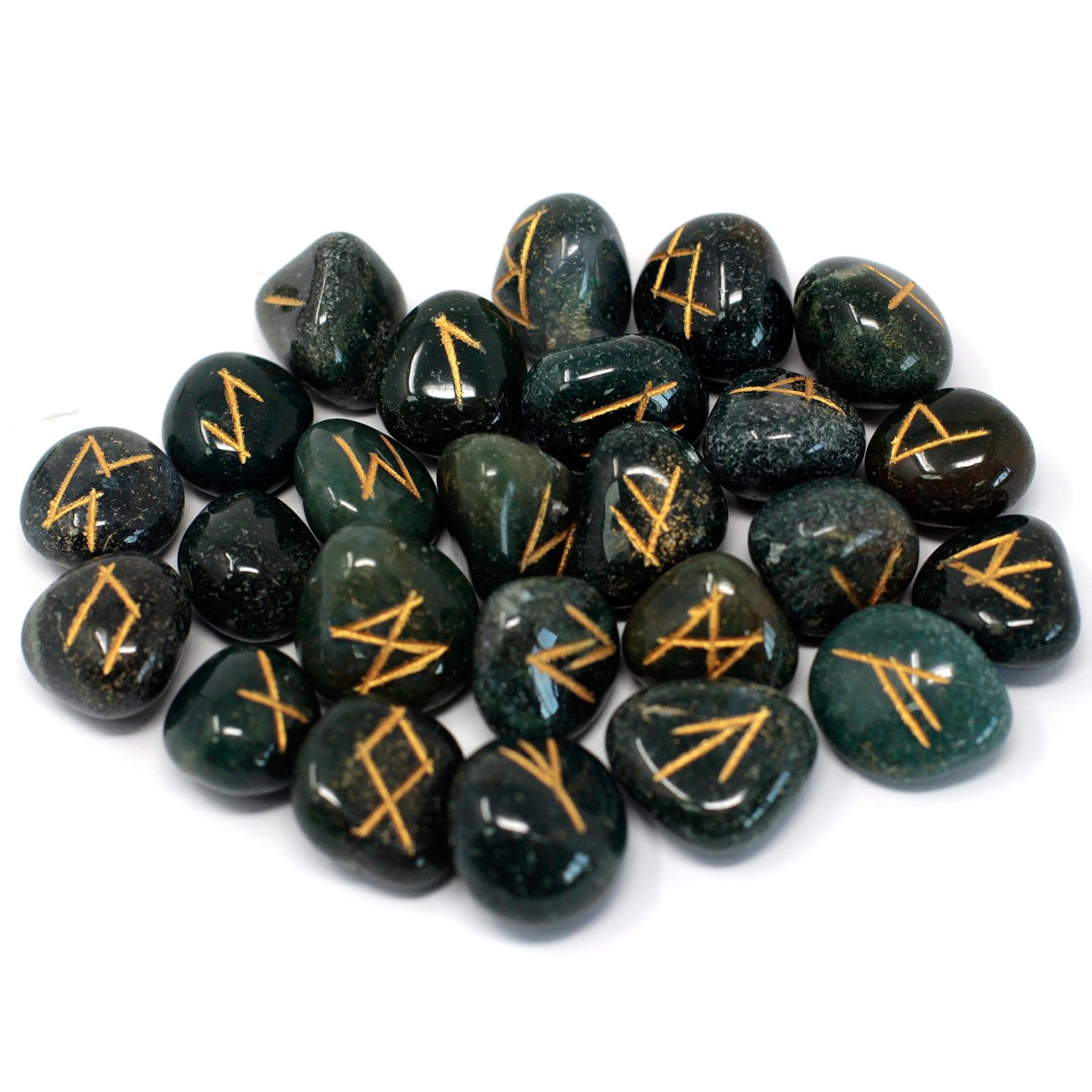 Runes Stone Set in Pouch - Bloodstone - Image 2