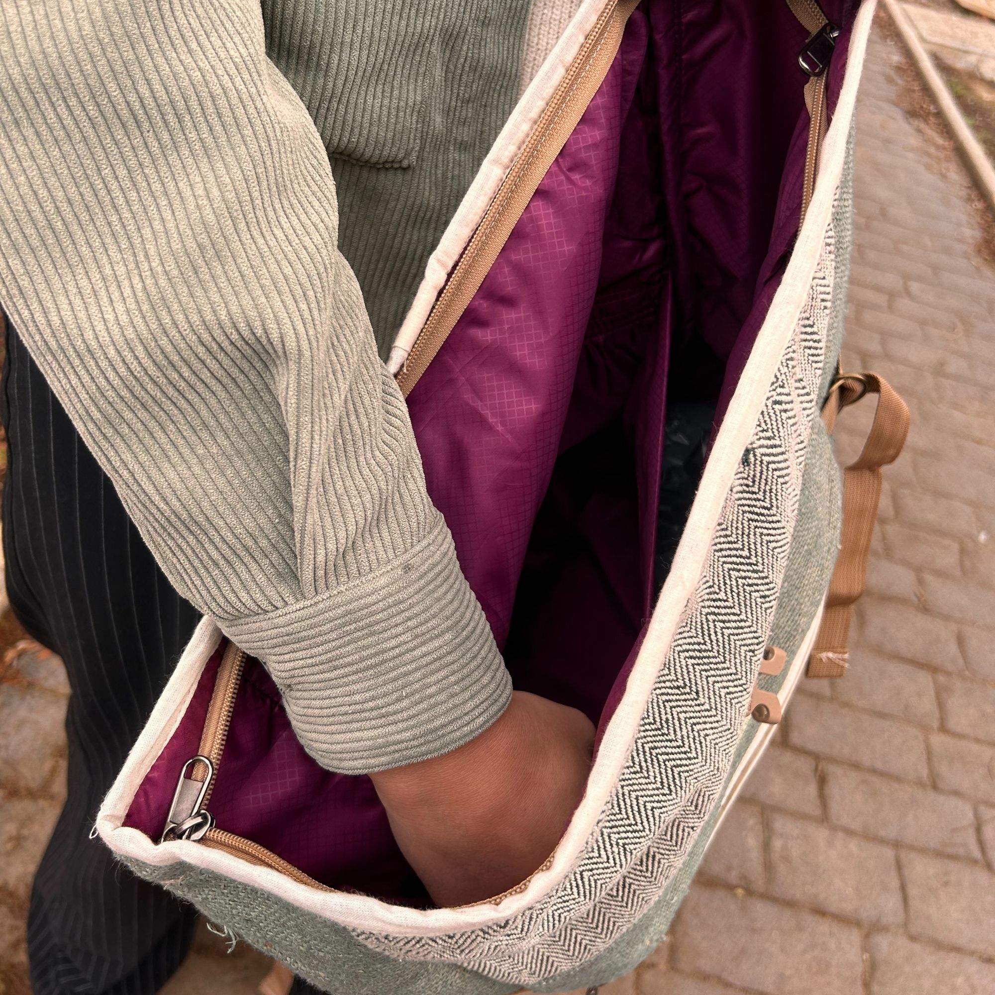 Hemp Trekking Rolling Backpack - Sage - Image 5