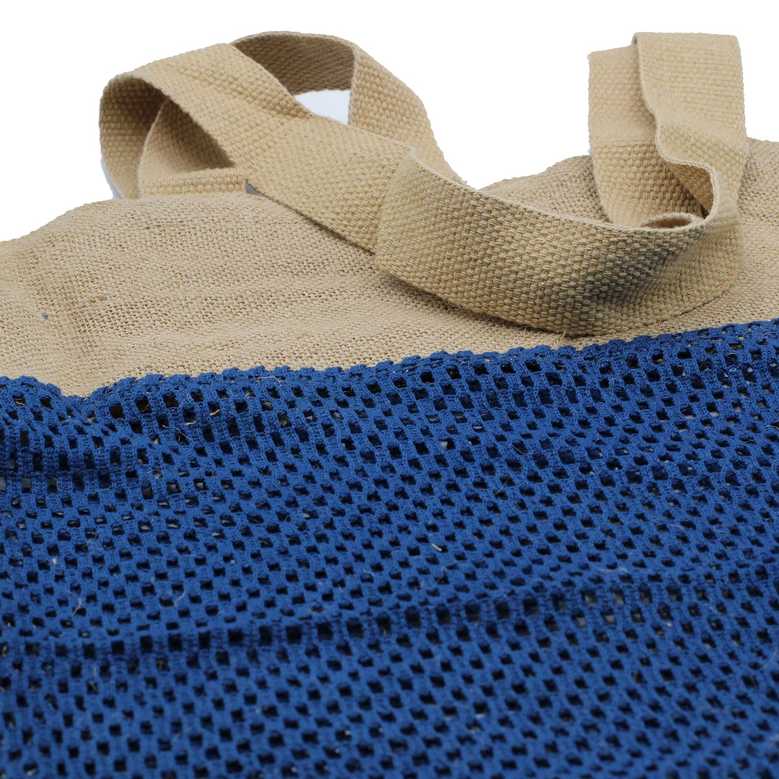 Pure Soft Jute and Cotton Mesh Bag - Denim - Image 5
