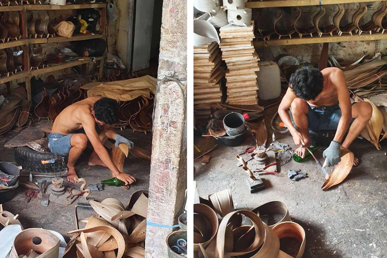 Natural Coconut Lamp - Chocolate Wrapover Twist - Image 5