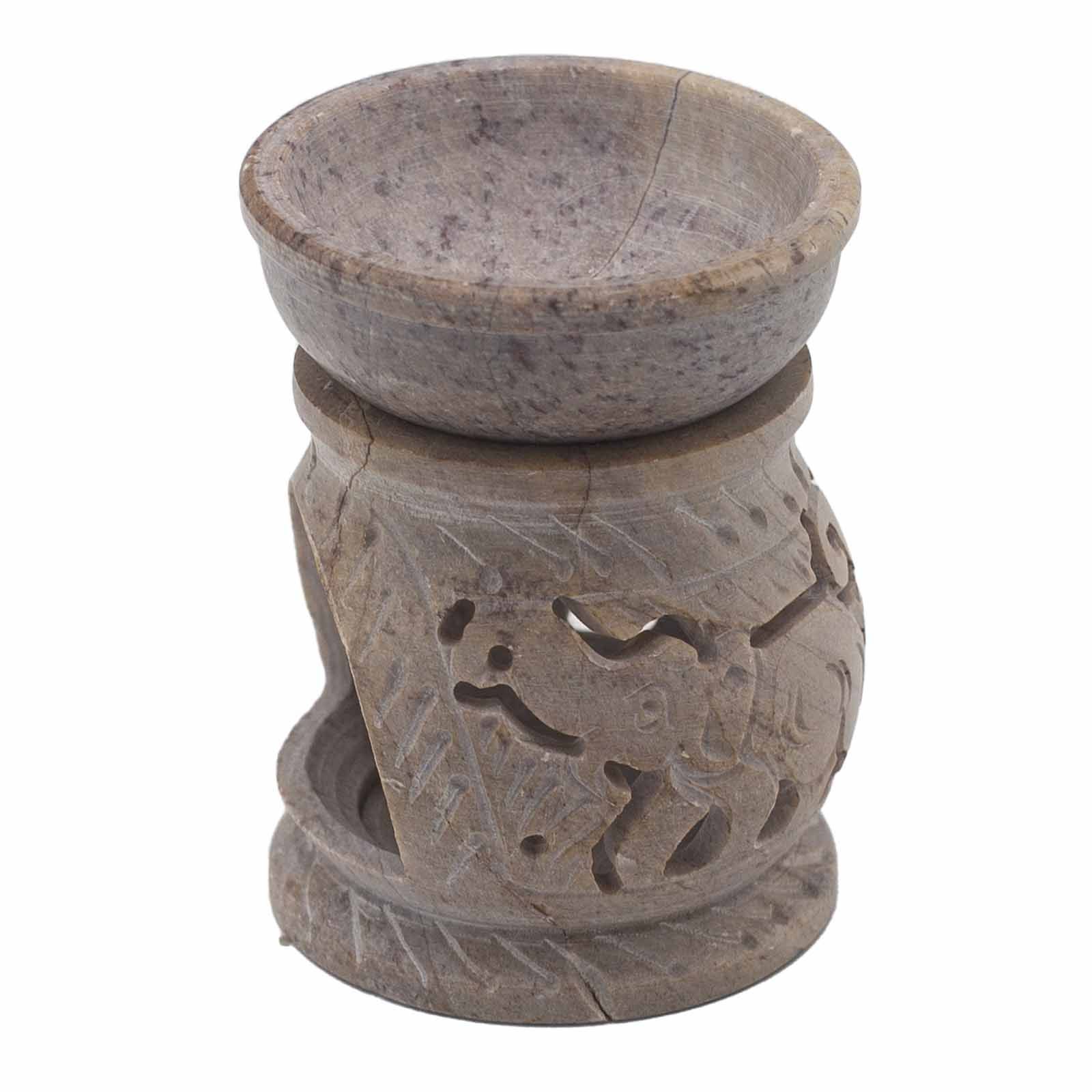 Small Soapstone Oil Burner 8cm - Elephant - Image 4