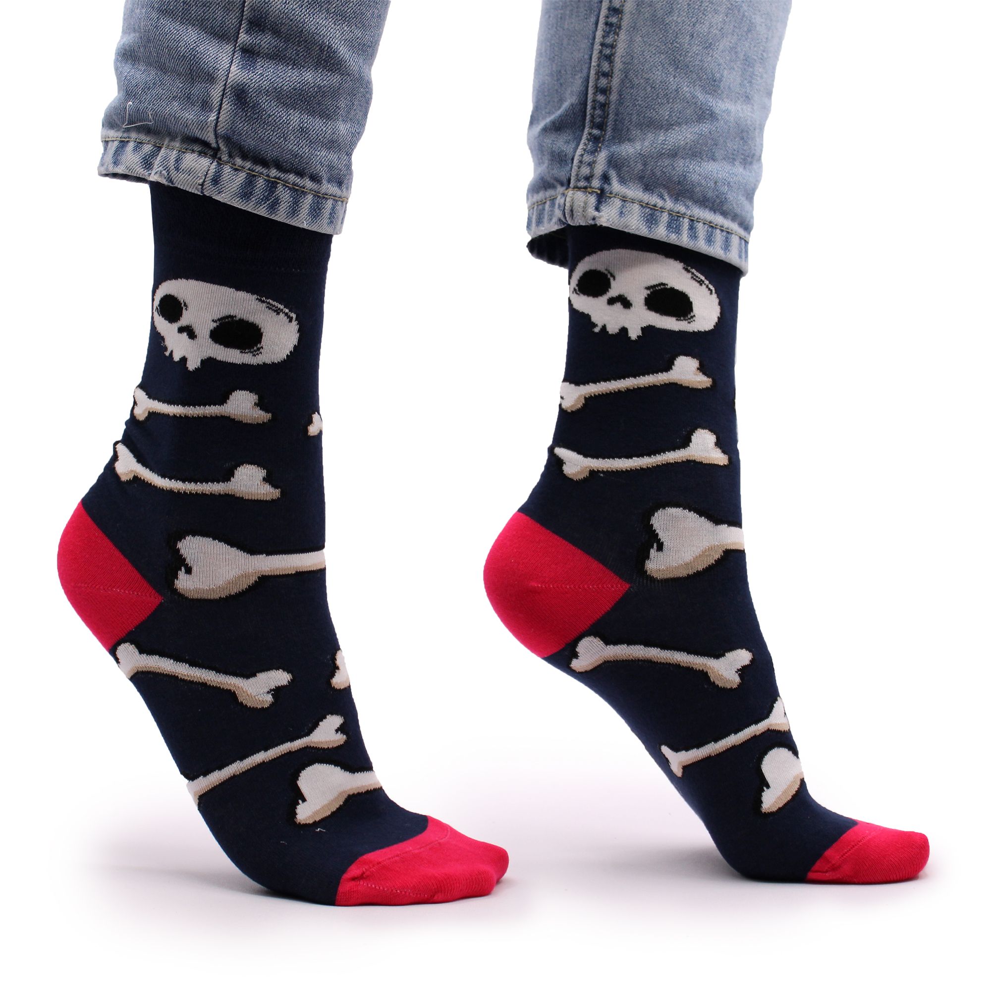 Hop Hare Bamboo Socks S/M - Skulls and Bones - Image 2
