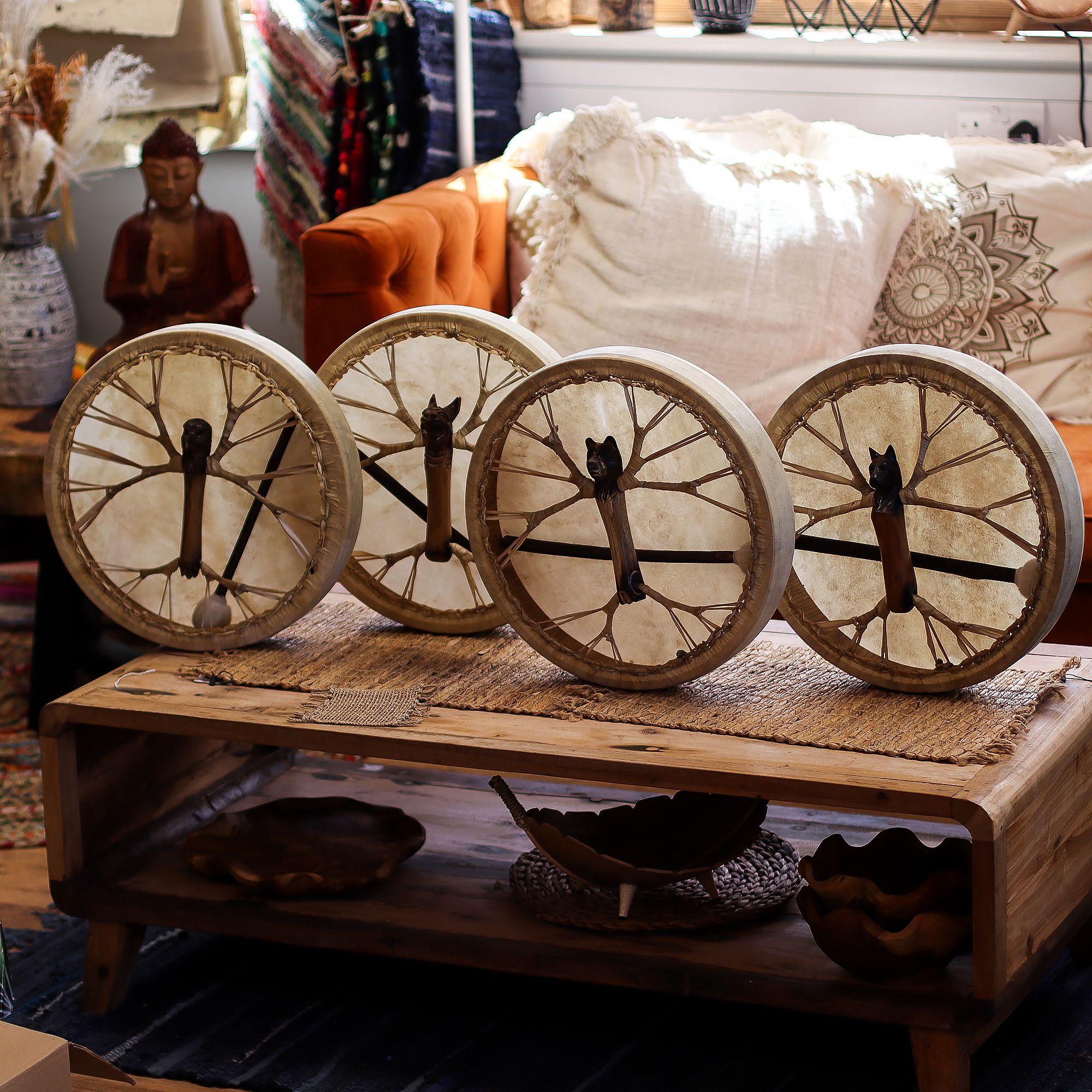 Spirit of the Bear - Shaman Drum & Stick- Tunable - 40cm - Image 6