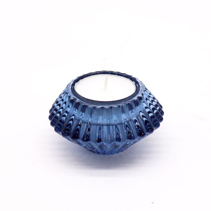 Flower Flip Dinner Candle / Tealight Holder - Royal Blue - Image 3